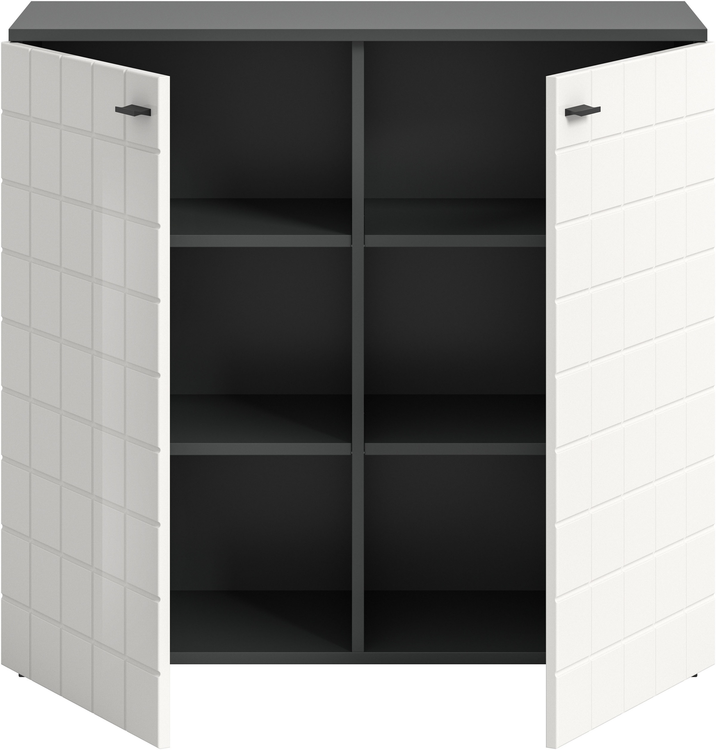 INOSIGN Kommode »Gora, Breite 92 cm, gefräste Front in Waffeloptik hochglanz«, Sideboard, Schrank, Anrichte