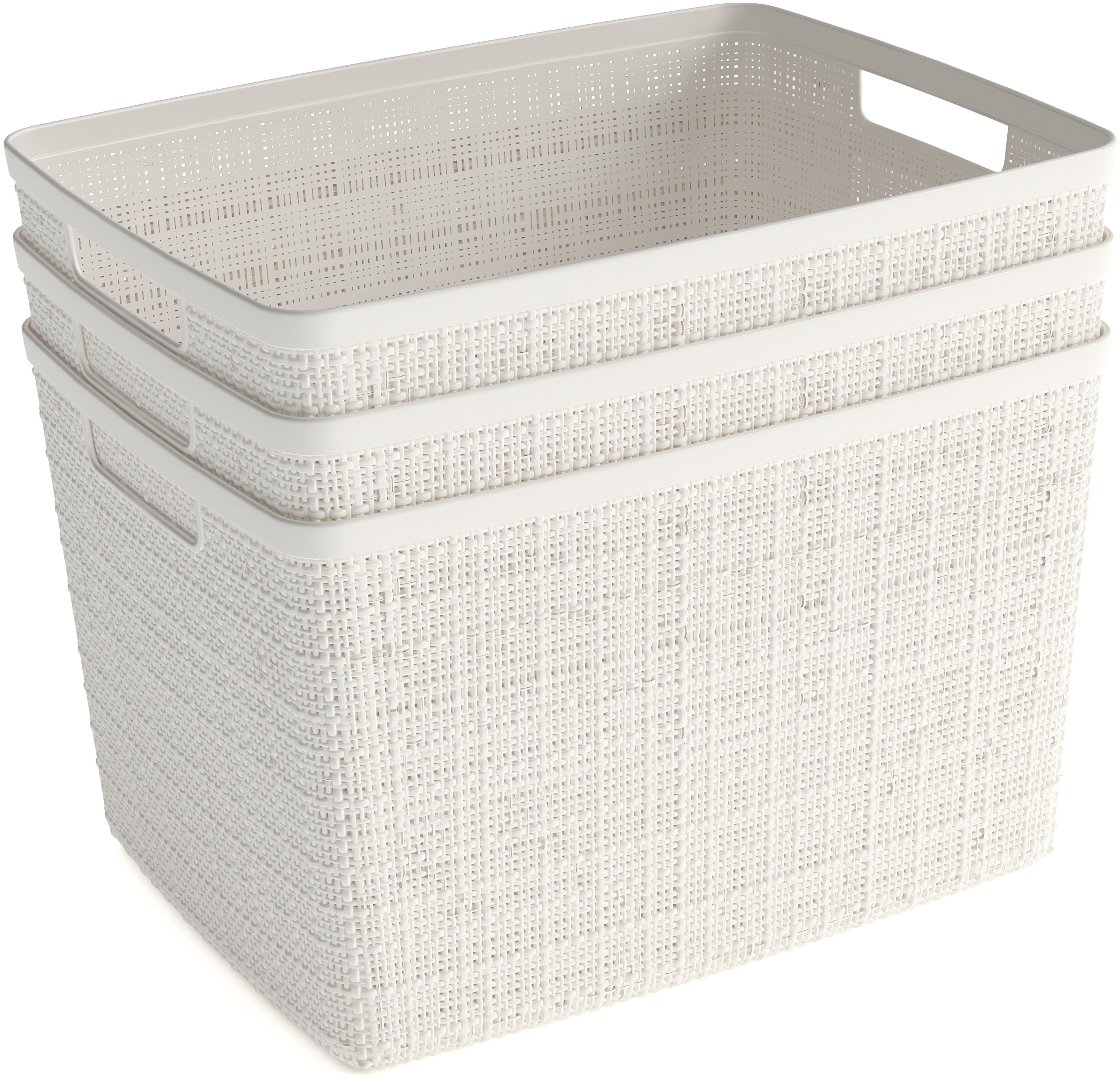 Image of Curver Aufbewahrungsbox, (Set), multifunktional,Tragegriff,stapelbar, 100% Recyclingmaterial,20 L bei Ackermann Versand Schweiz