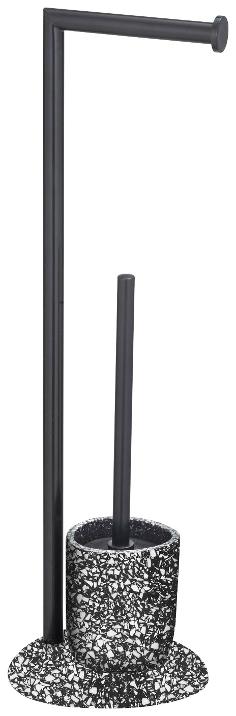 Image of WENKO WC-Garnitur »Terrazzo«, aus Polyresin (Kunststein)-Stahl, inkl. Rollenhalter und WC-Bürste bei Ackermann Versand Schweiz