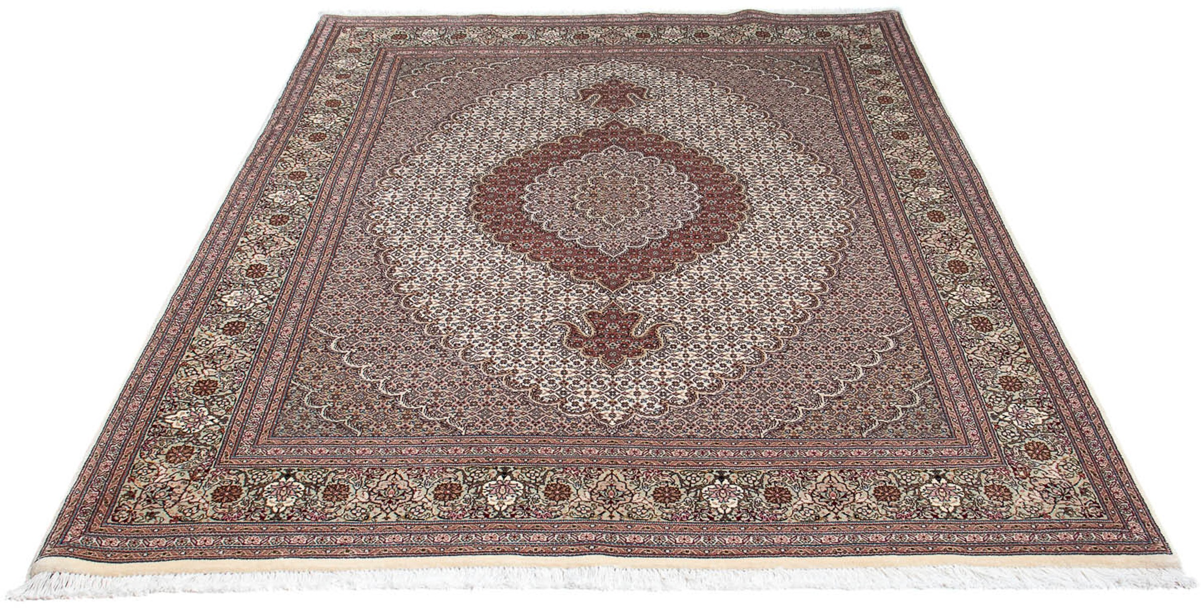 Image of morgenland Orientteppich »Perser - Täbriz - Royal - 205 x 153 cm - hellbraun«, rechteckig, 7 mm Höhe, Wohnzimmer, Handgeknüpft, Einzelstück mit Zertifikat bei Ackermann Versand Schweiz