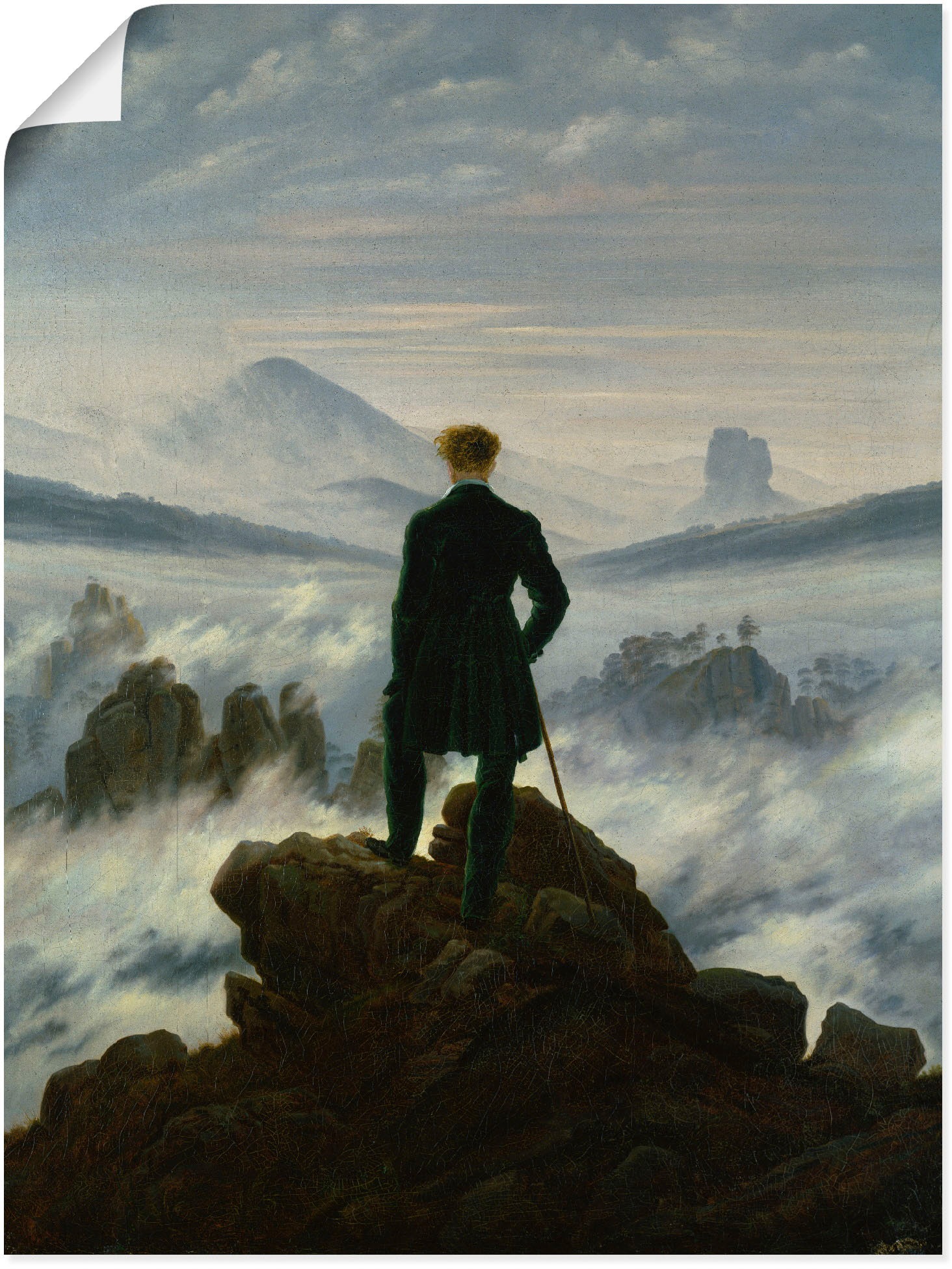 Image of Artland Wandbild »Der Wanderer über dem Nebelmeer. Um 1818«, Mann, (1 St.) bei Ackermann Versand Schweiz