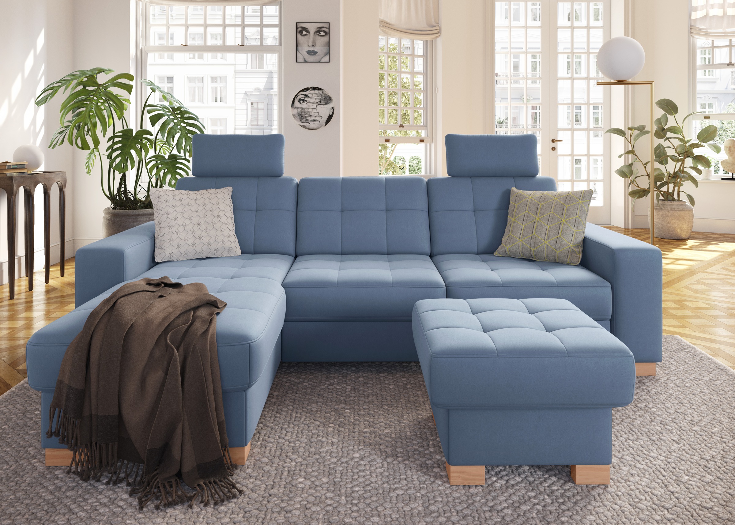 sit&more Ecksofa »Quincy L-Form« wahlweise mit Bettfunktion und Bettkasten