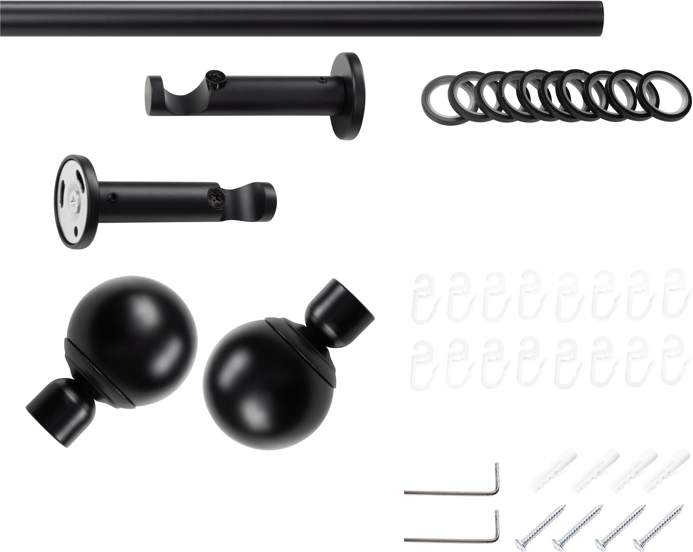 SN DECO GROUP Gardinenstange Ø 19 mm 1 läufig-läufig Fixmass;kürzbar