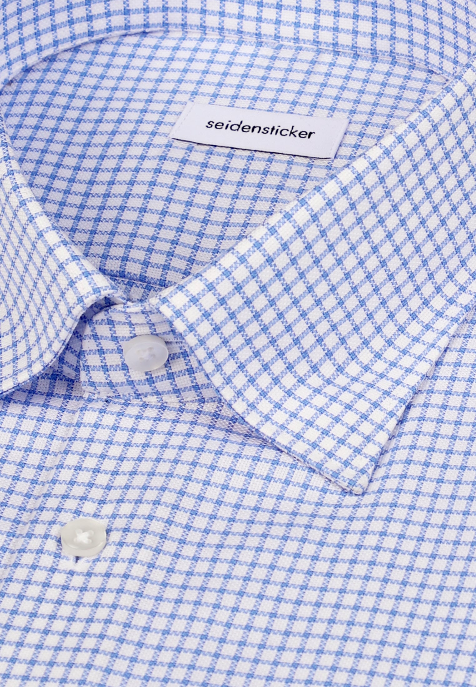 seidensticker Businesshemd »Schwarze Rose« Regular 1/1 Covered-Button-Down-Kragen Karo