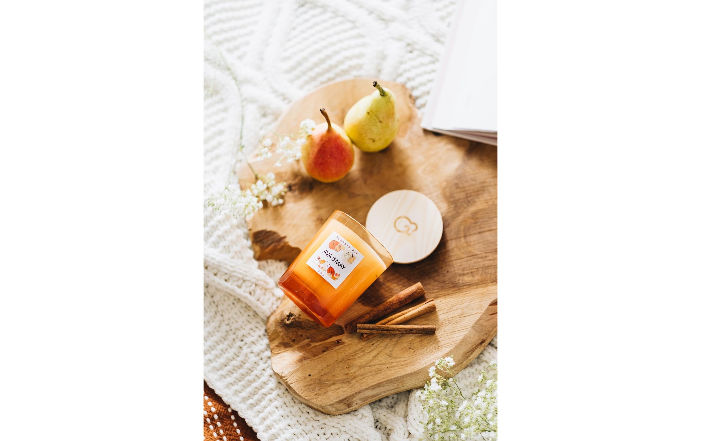 AVA & MAY Duftkerze »Pumpkin pie 180 g«, Holzart: Buche (Schweden)