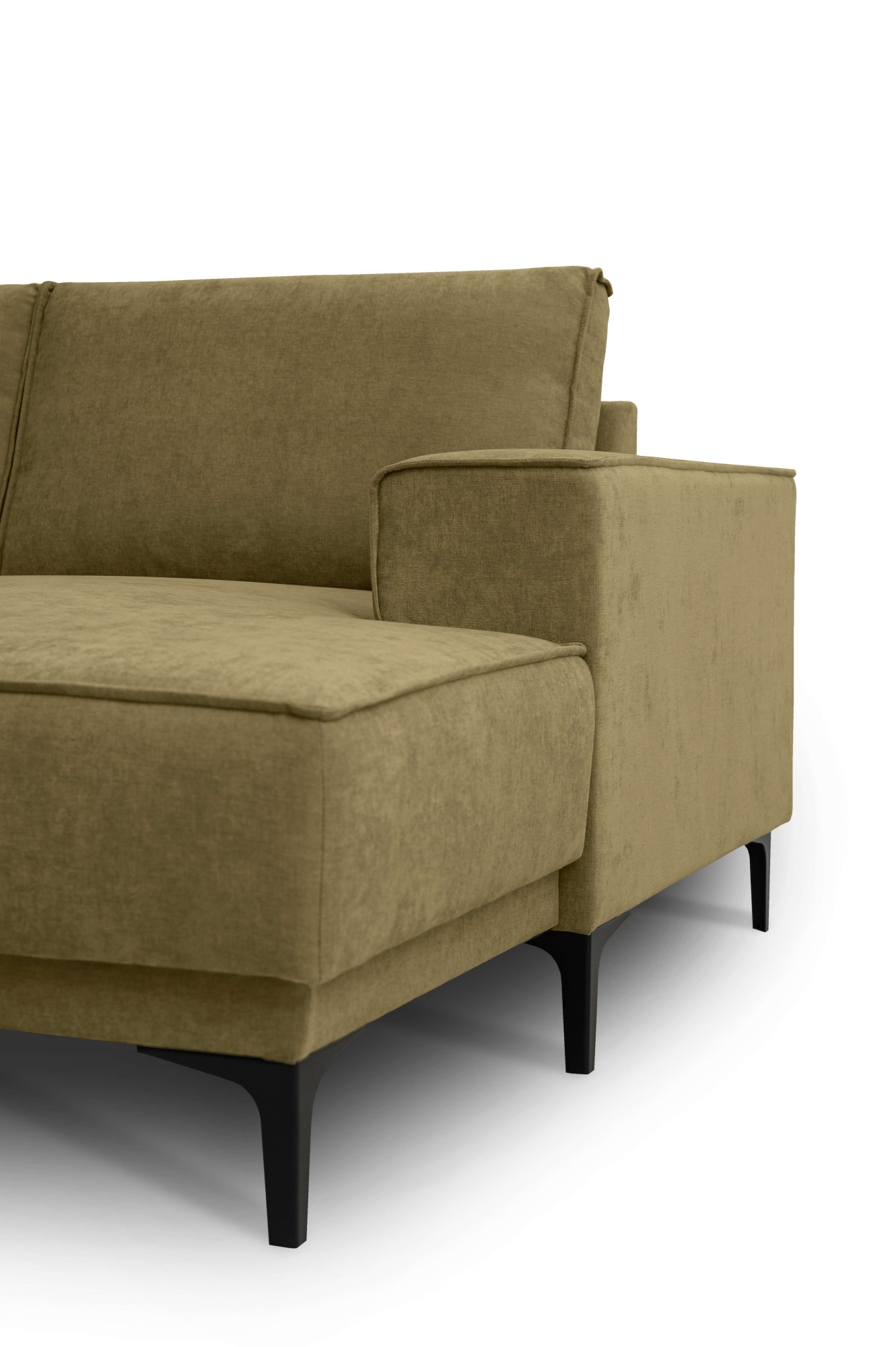 Places of Style Wohnlandschaft »XXL Sofa Oland, Struktur, Flachgewebe, Luxus-Microfaser, Boucle«, U-Form, 342 cm, Wellenunterfederung, Skandi-Design, Metallfüsse