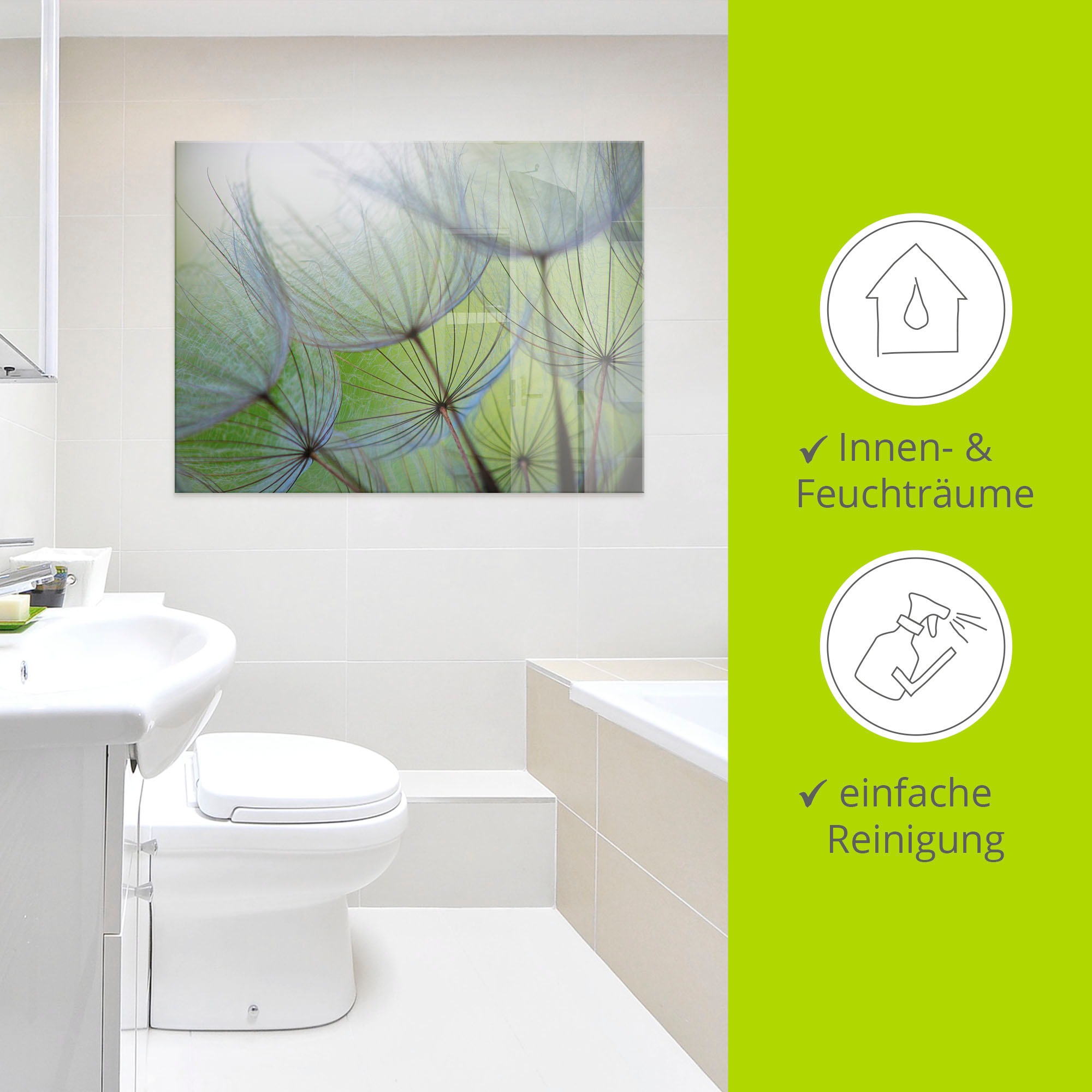 Artland Tableau en verre »Pusteblumen-Samen II« 1 cuis tlg. in verschiedenen Grössen