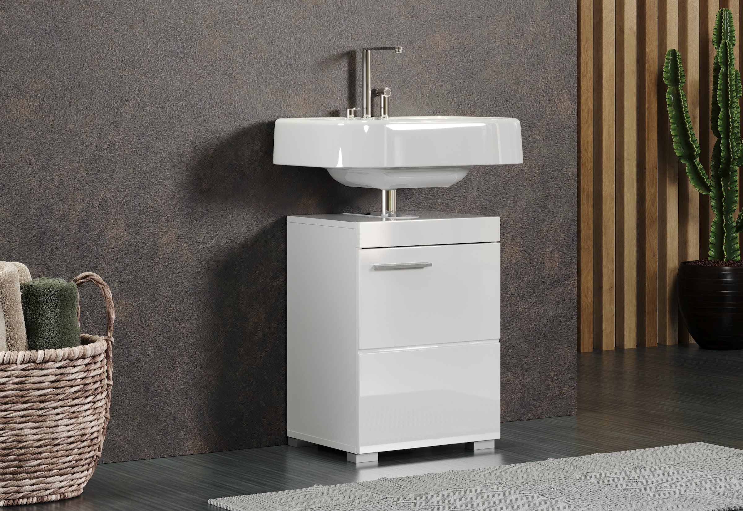 welltime Waschbeckenunterschrank »Avena« 1 Stk. tlg. Unterschrank mit Tür & Einlegeboden – (B/T/H) 40/34/56 cm