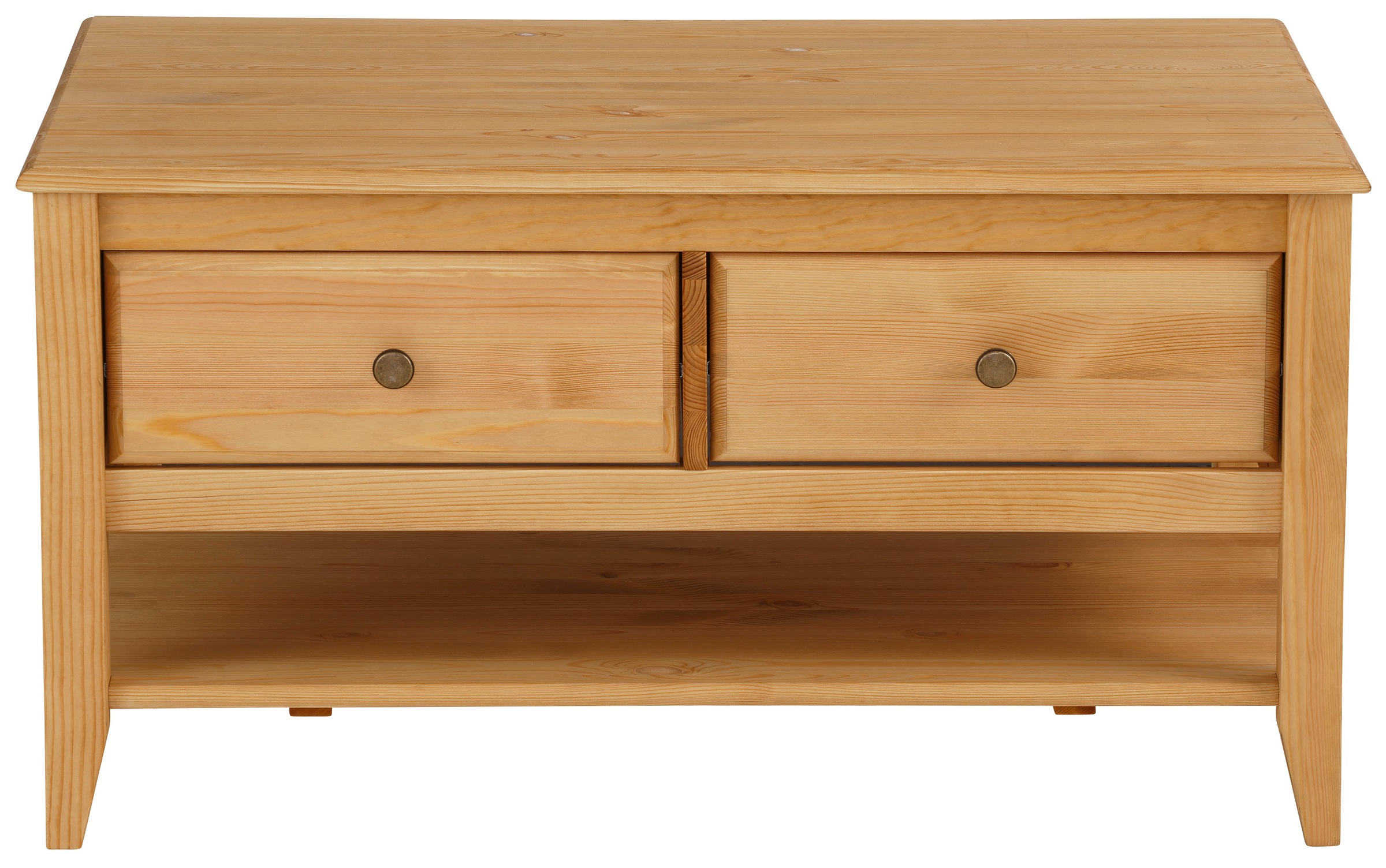 Image of GOODproduct Couchtisch "Leonis" Breite 89 cm, mit Schubladen und Ablageboden, massiver Kiefer, FSC