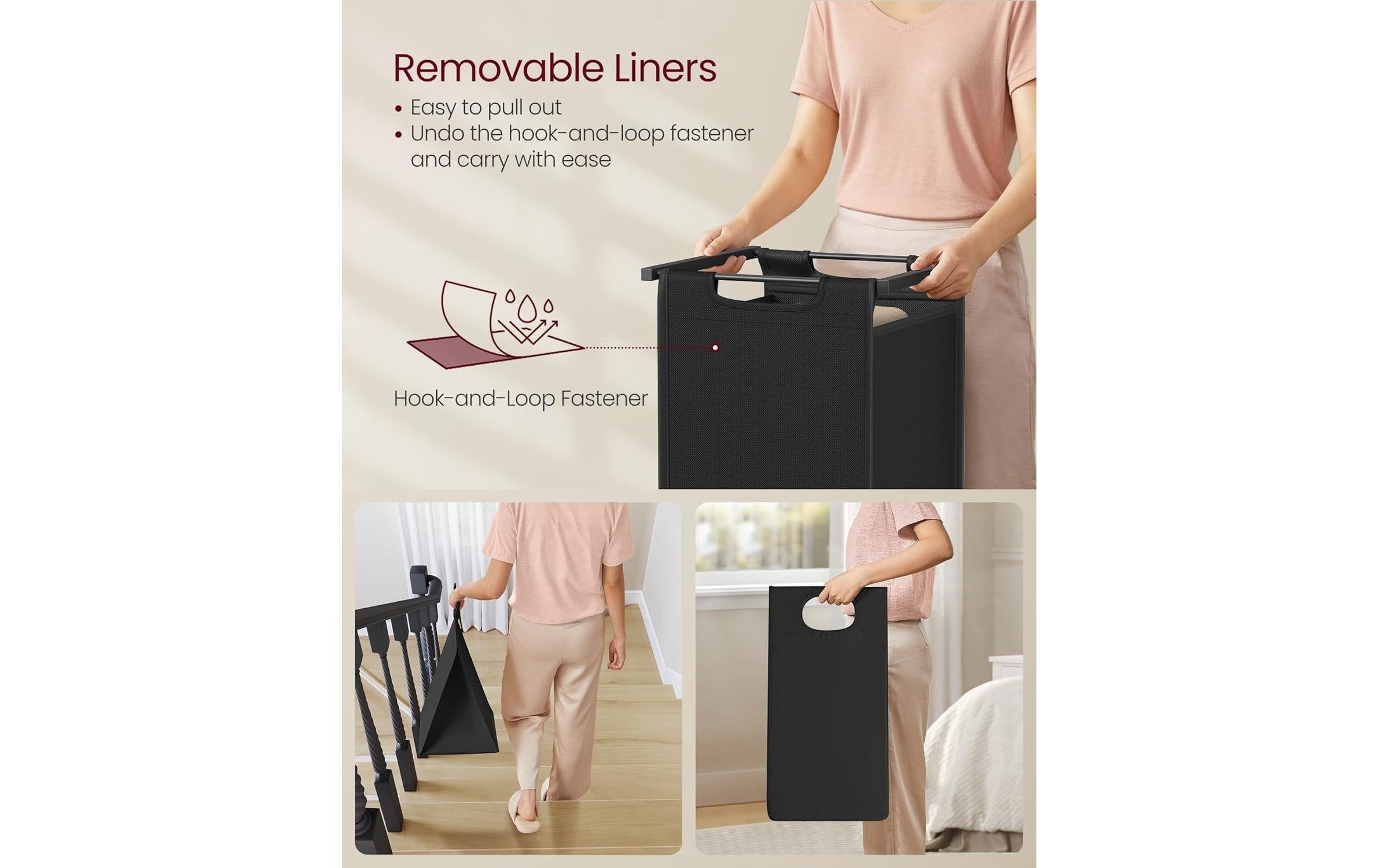 VASAGLE Wäschekorb »mit 2 Fächern 0 l«