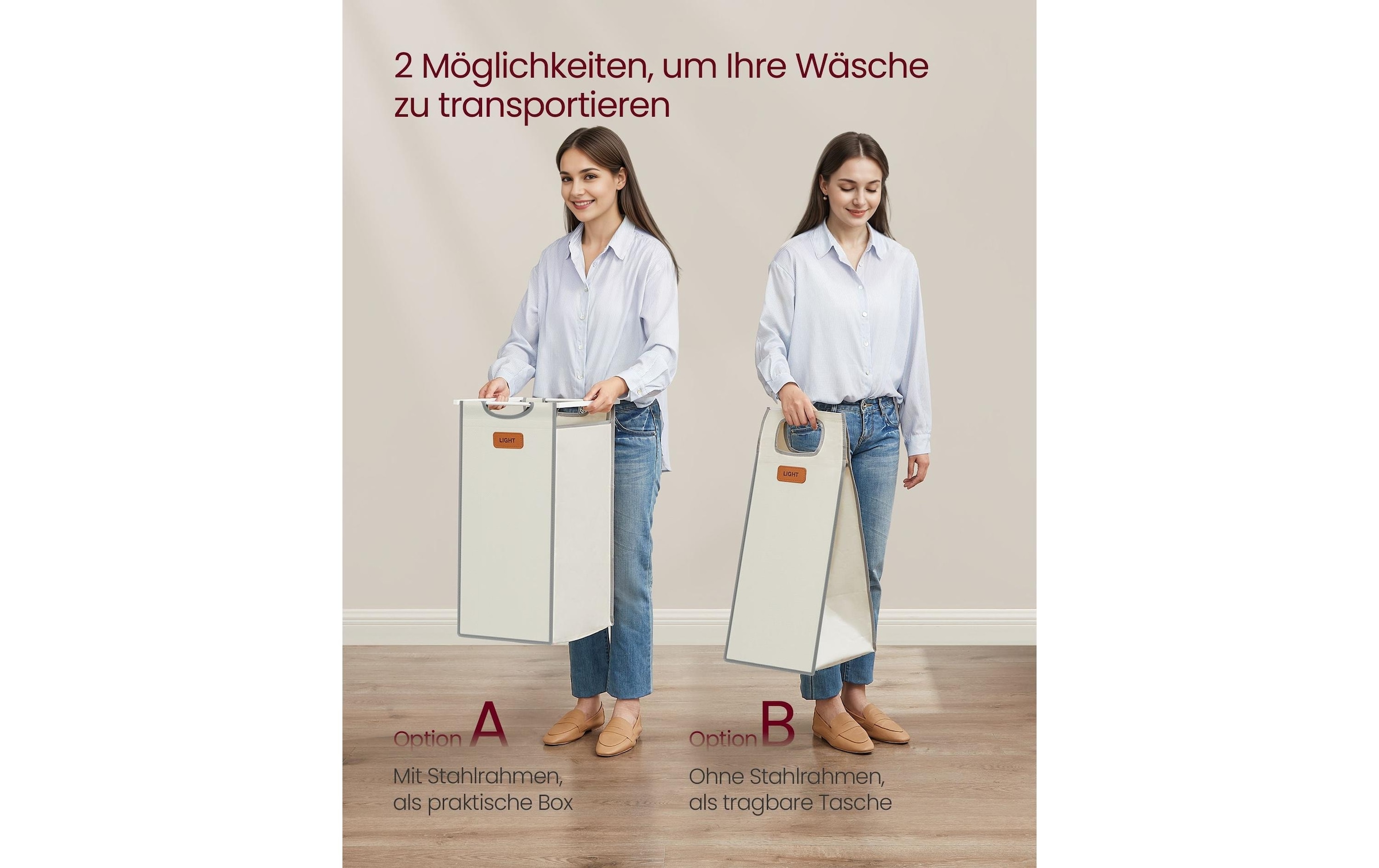 VASAGLE Wäschekorb »mit 4 Körben 150 l«