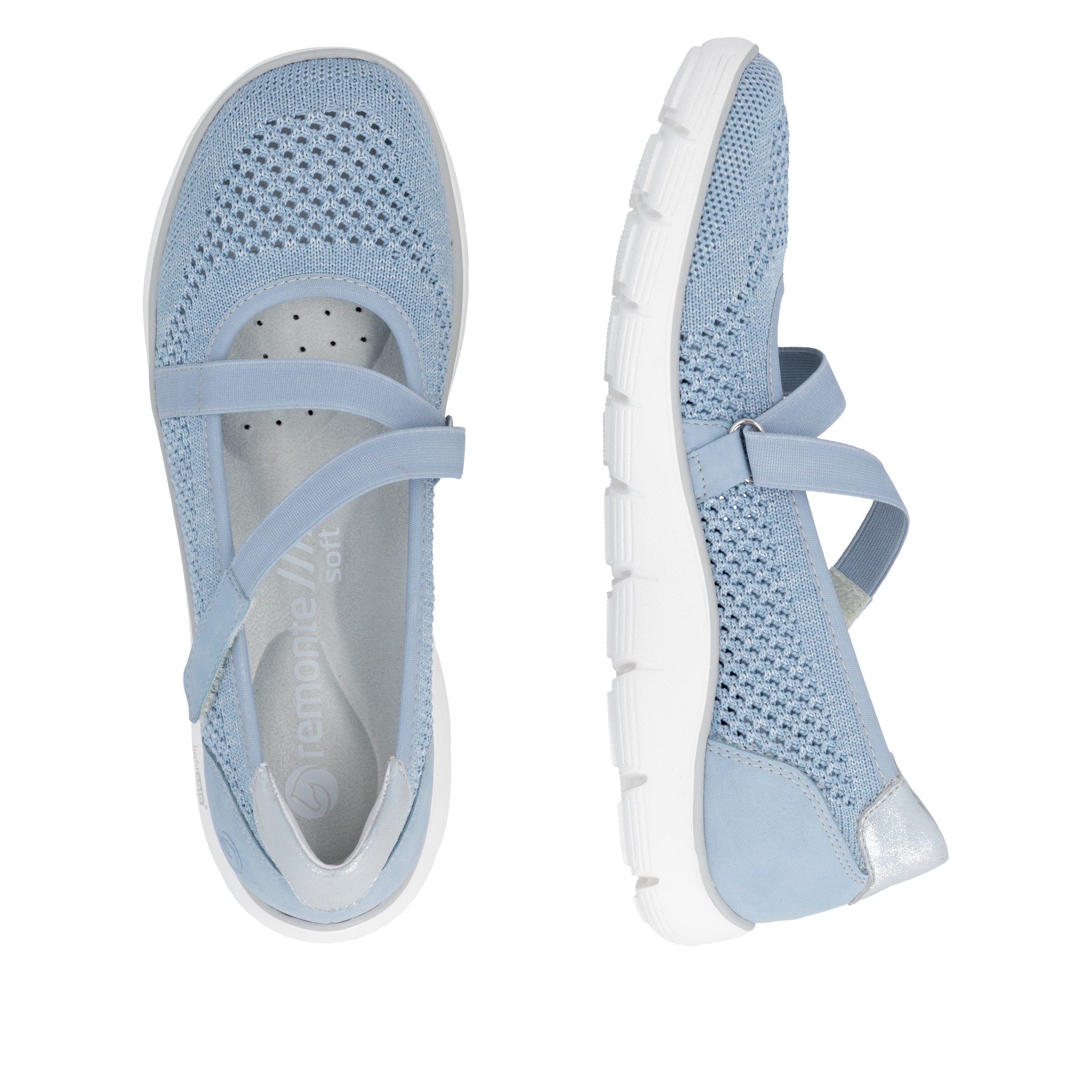 Remonte Ballerines à lanières  chaussure à scratch, mocassin avec équipement Lite´n Soft