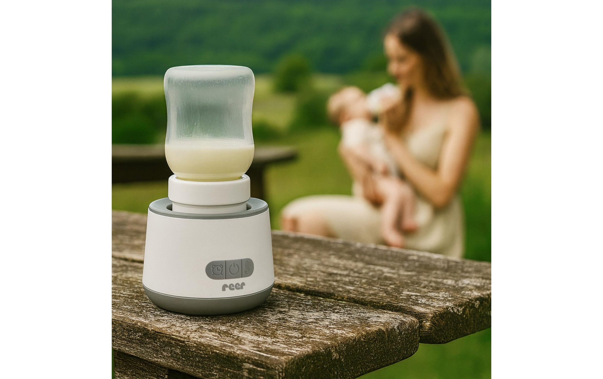 Reer Babyflaschenwärmer »Heat2Go« Babykostwärmer mit drei Flaschenadaptern und vier Temperaturstufen