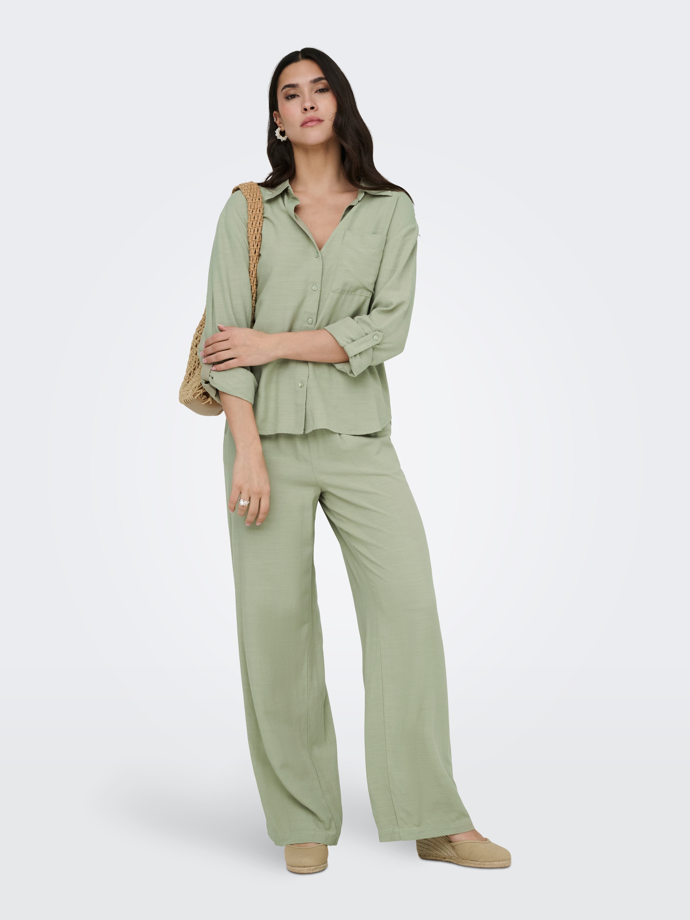 JDY Schlupfhose »JDYCAYA LINEN MW PANT WVN DIA«  Sommerhose mit Leinen
