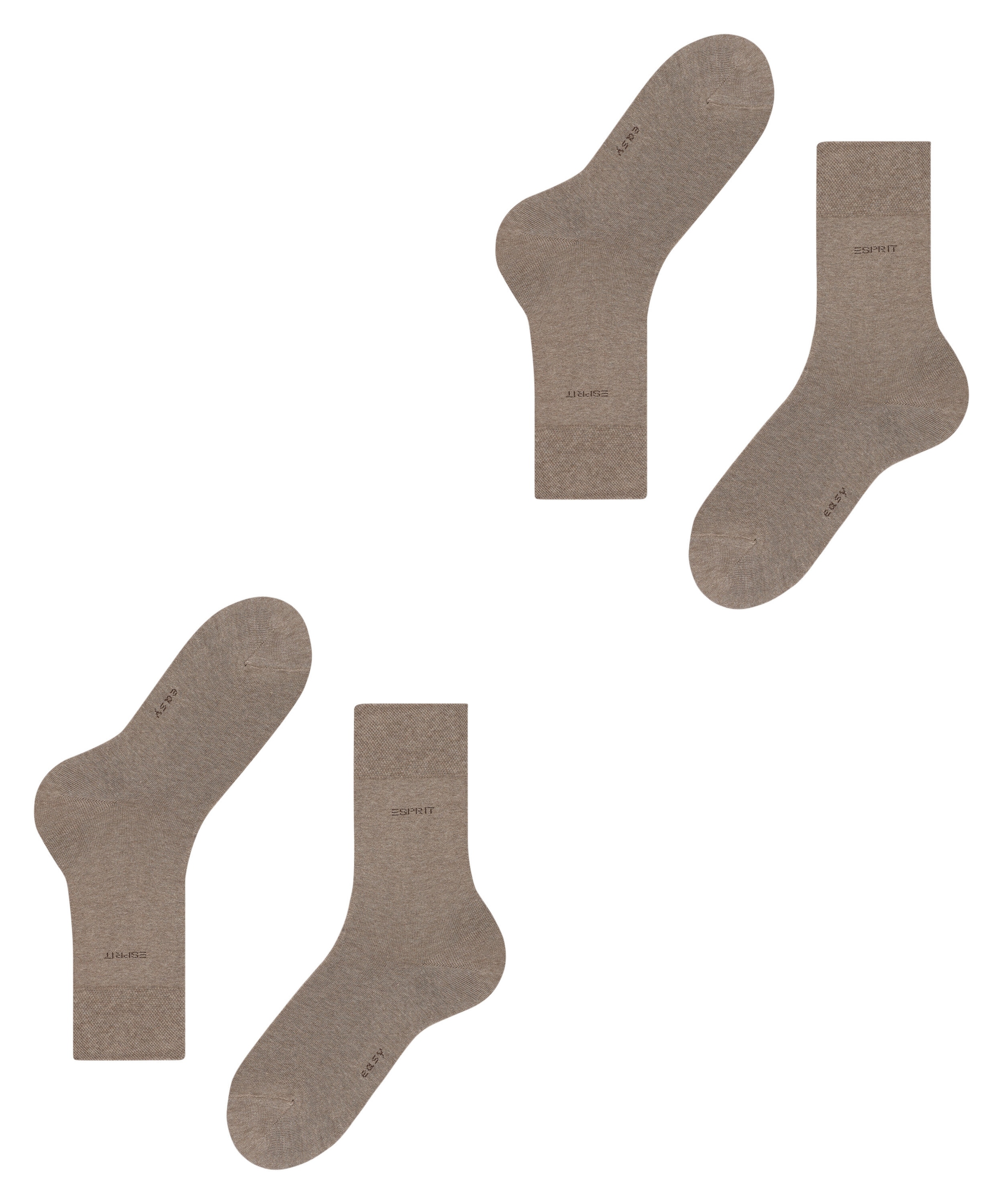 Esprit Socken »Basic Easy«, (2 Paar, 2er Pack), breiter Komfortbund, Doppelpack atmungsaktiv