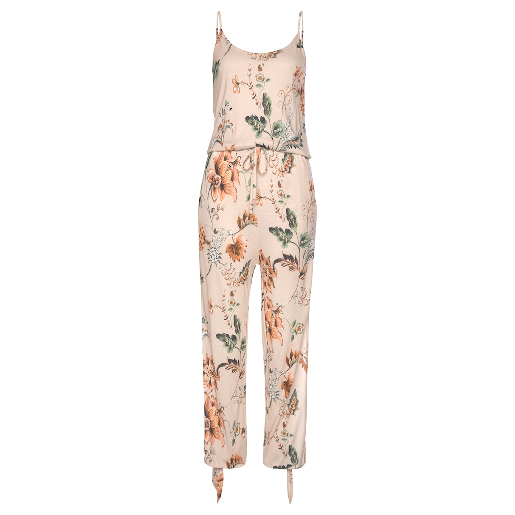 Buffalo Overall, mit Schlitzen seitlich am Bein, sommerlicher Jumpsuit mit Blumenprint