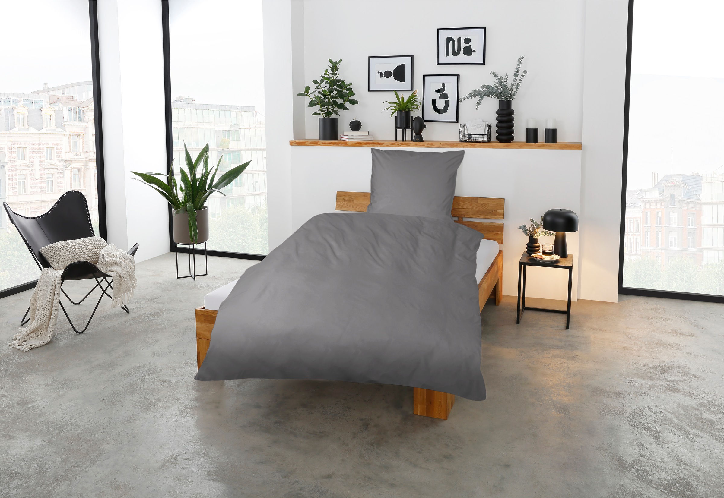 CASATEX Bettwäsche »Uni«, Uni Design, Reissverschluss, tolle Farben