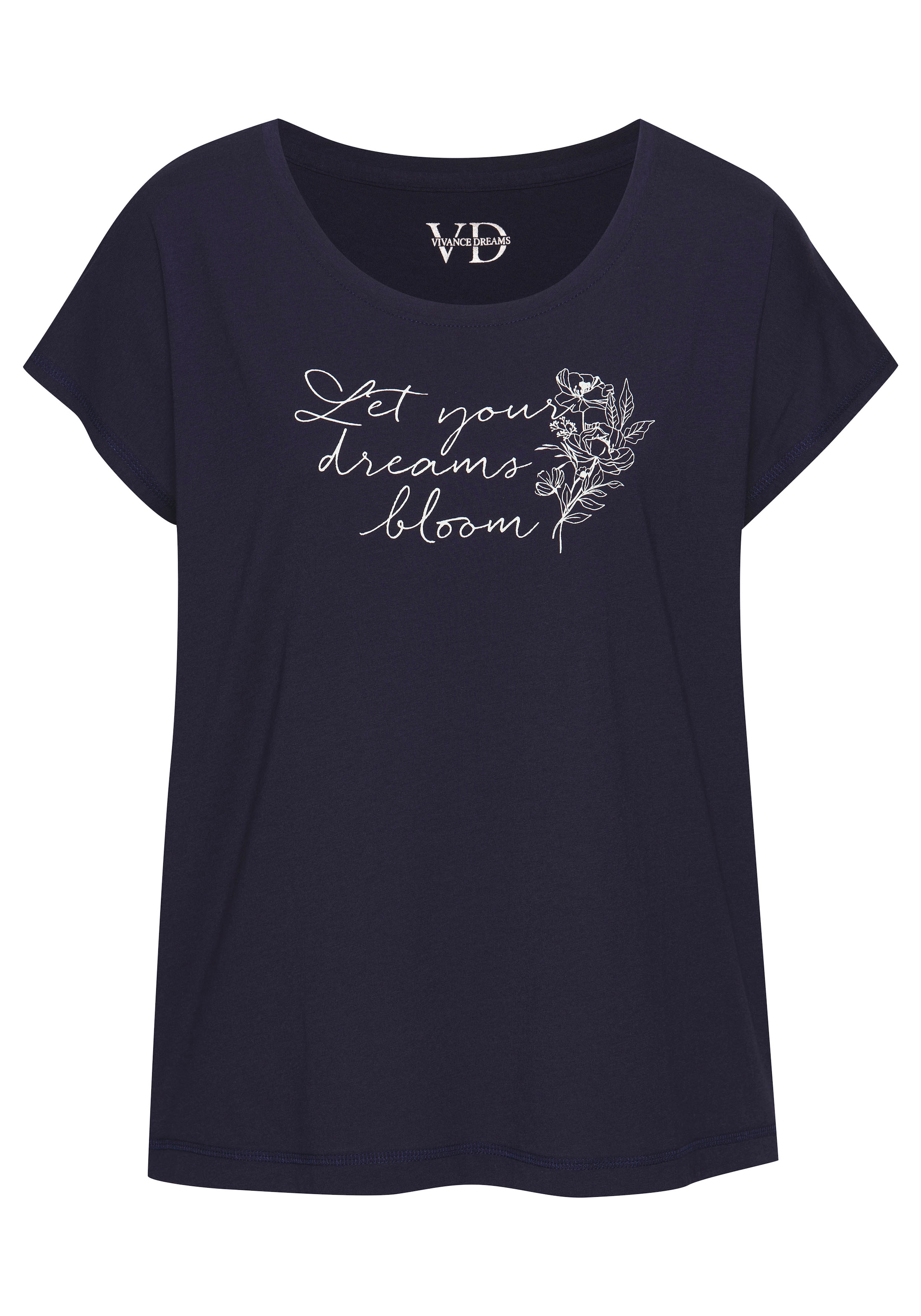 Vivance Dreams Pyjamaoberteil, mit Frontdruck