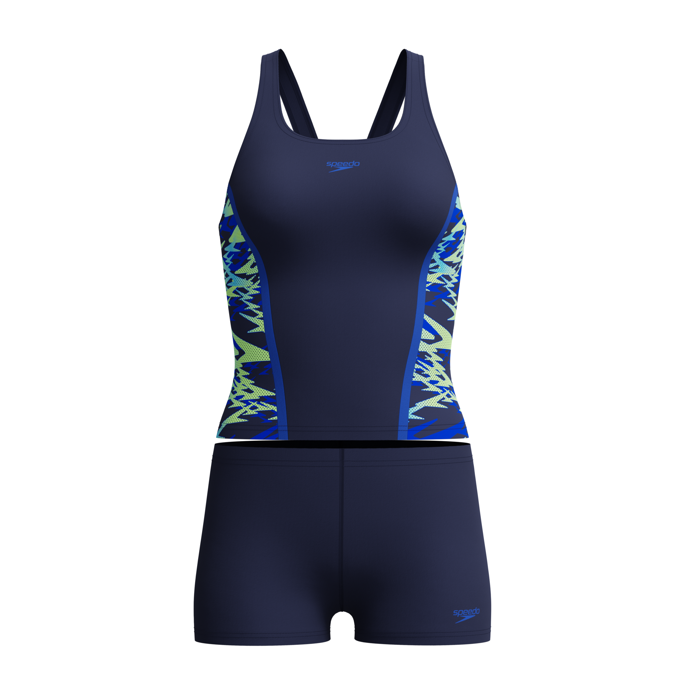 Image of Speedo Tankini "HYPERBOOM SPLICE TANKINI SET BLK/GRN"