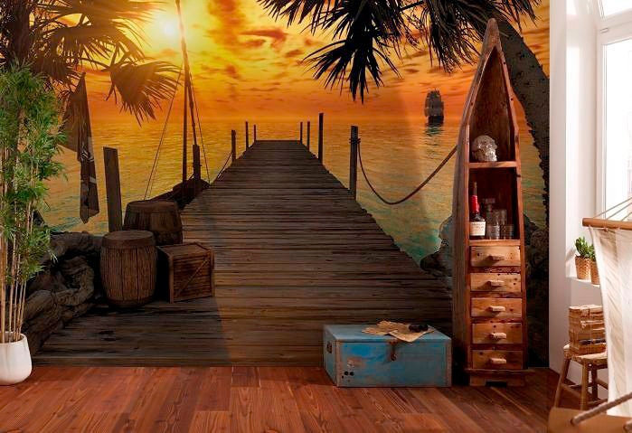 Komar Fototapete »Treasure Island - Grösse 368 x 254 cm«, bedruckt, Wohnzimmer, Schlafzimmer