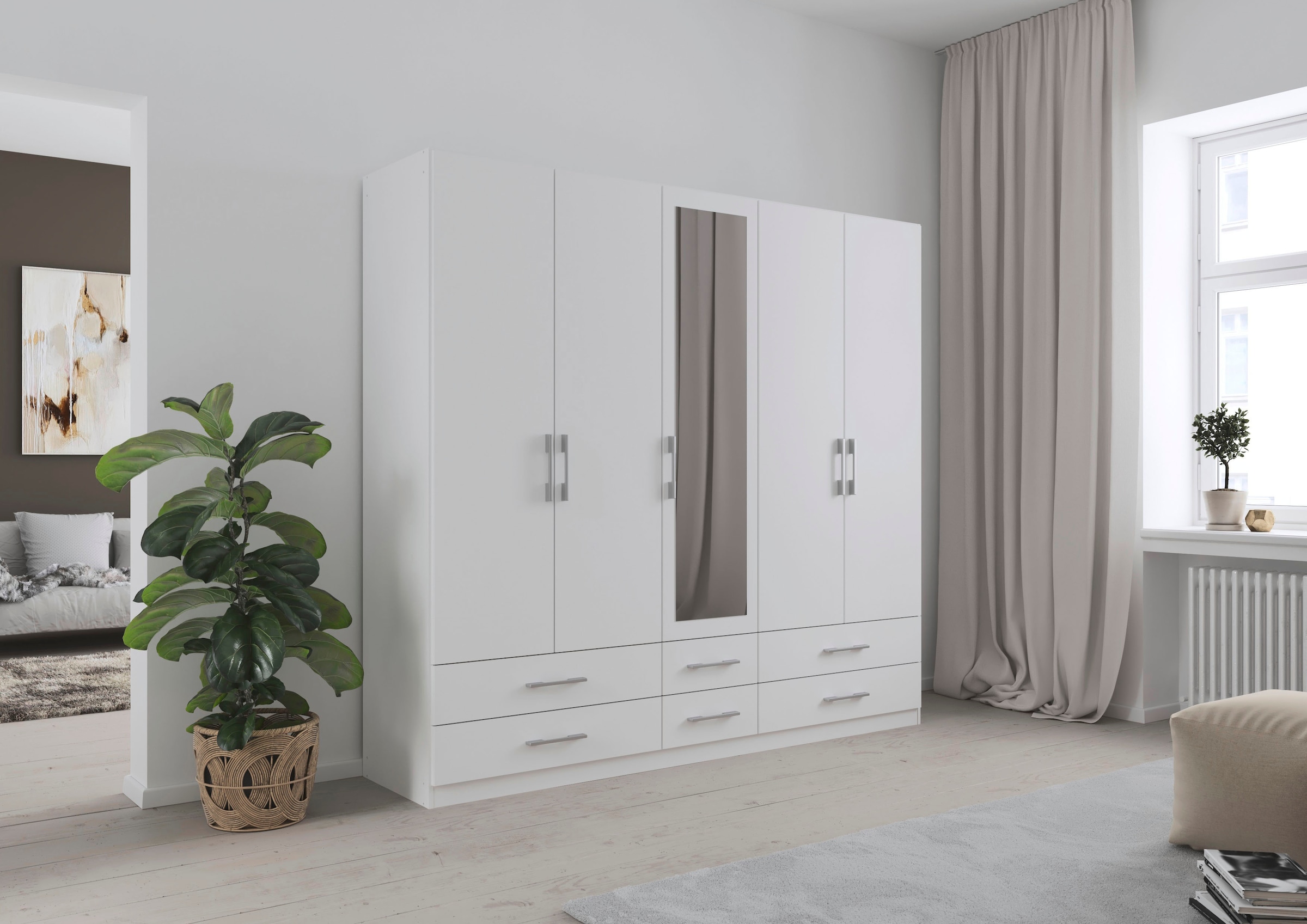 rauch Armoires à vêtements »Schrank Garderobe Wäscheschrank HERSBRUCK in 2 Breiten« Breiten: 226 oder 271 cm, Höhe 210 cm,  mit 6 grosszügigen Schubladen sowie Spiegeltüren MADE IN GERMANY