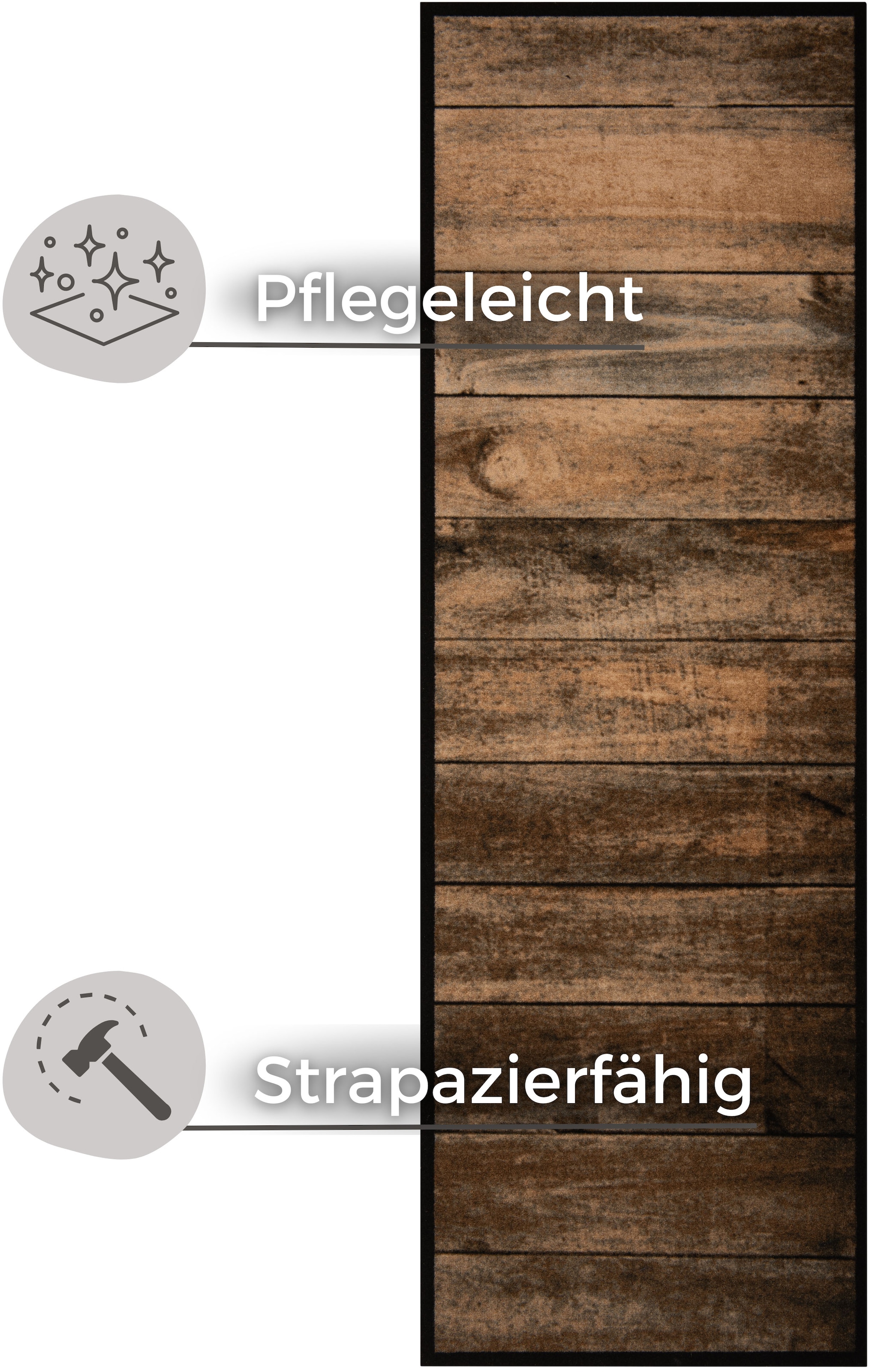 HANSE Home Küchenläufer »Wood«, rechteckig, 5 mm Höhe, Läufer, rutschfest, für Diele, Flur, pflegeleicht, in Holz Optik