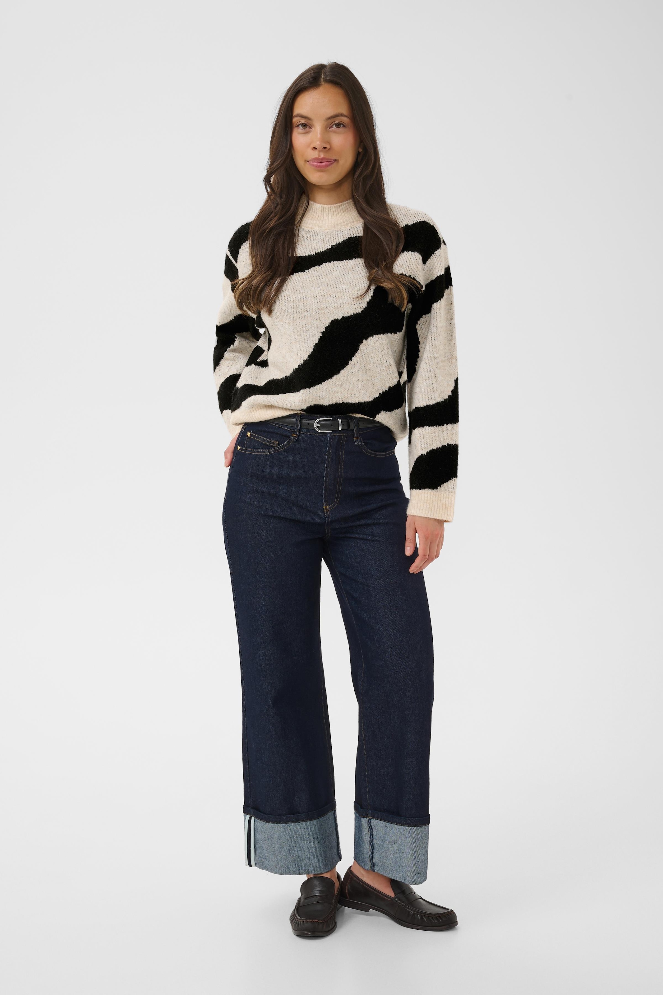 Saint Tropez Pull à col roulé »MallieSZ Pullover« Mélange de matériaux, coupe regular