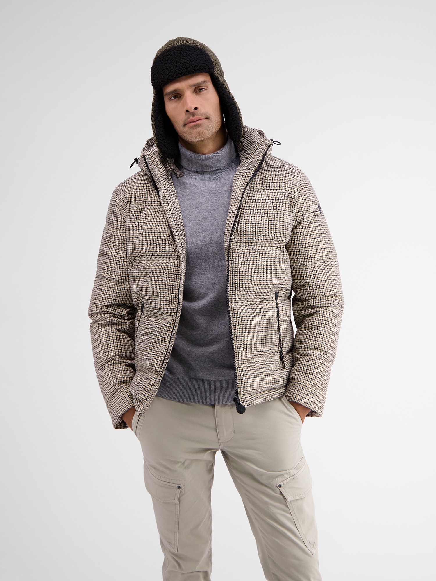 LERROS Bonnet à oreilles »LERROS Trappermütze, ZigZag-Muster mit Teddyfutter«