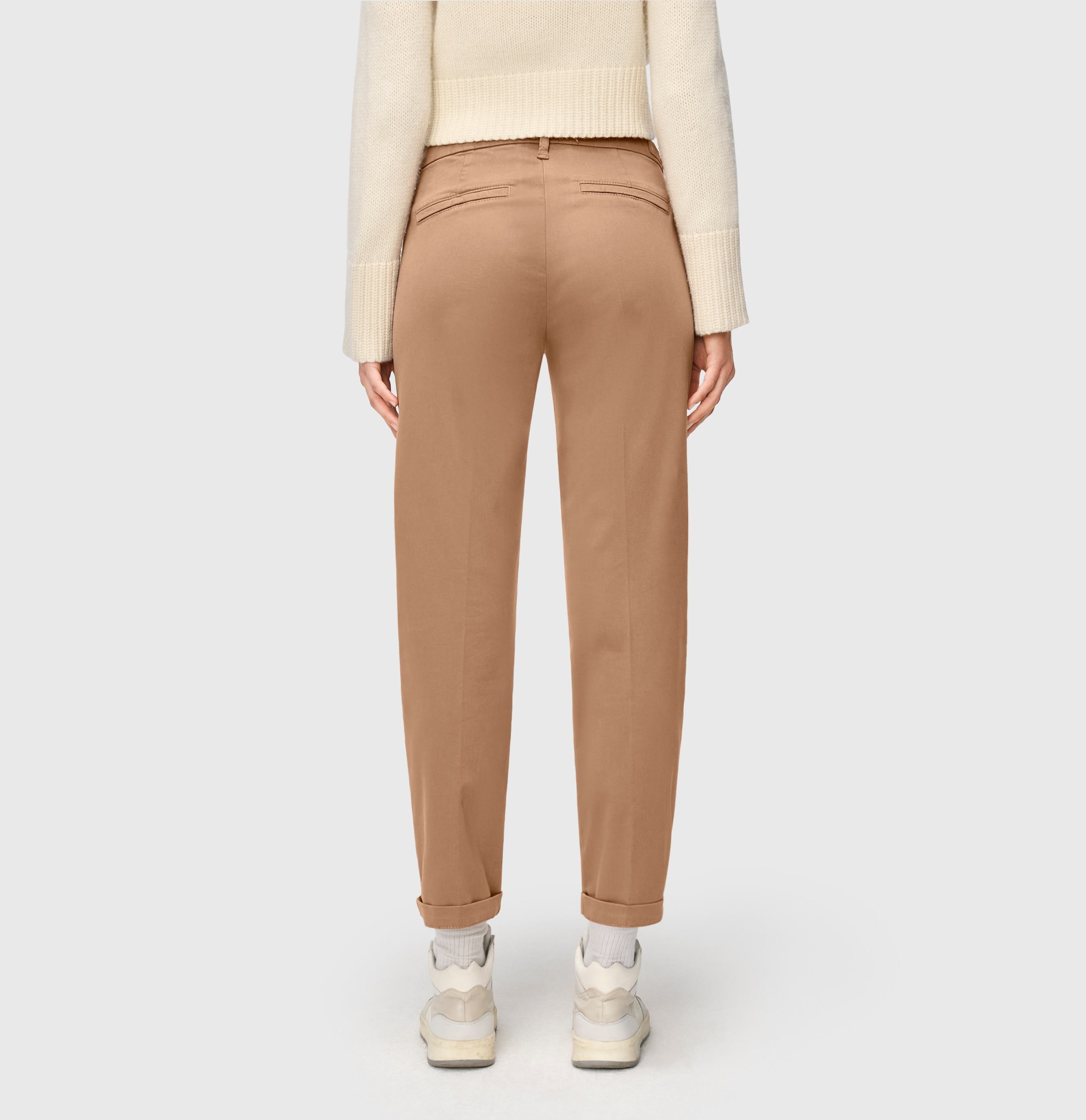 MAC Chinohose »CHINO turn up«, mit dezentem Glanz, elegant und sportiv zugleich
