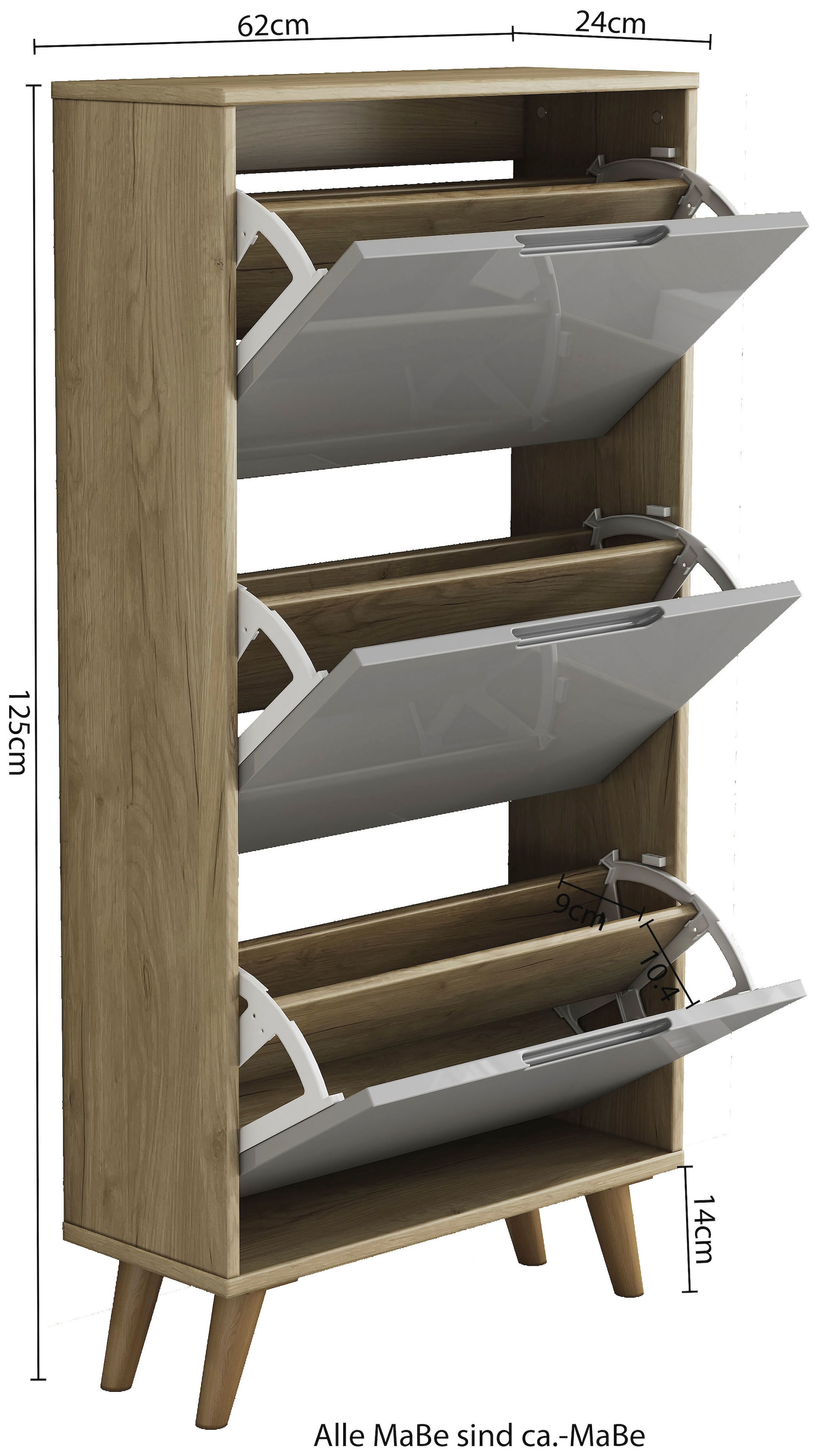 GOODproduct Schuhschrank »Lund« FSC-zertifiziertem Holz, ABS-Kanten, Breite 62 cm
