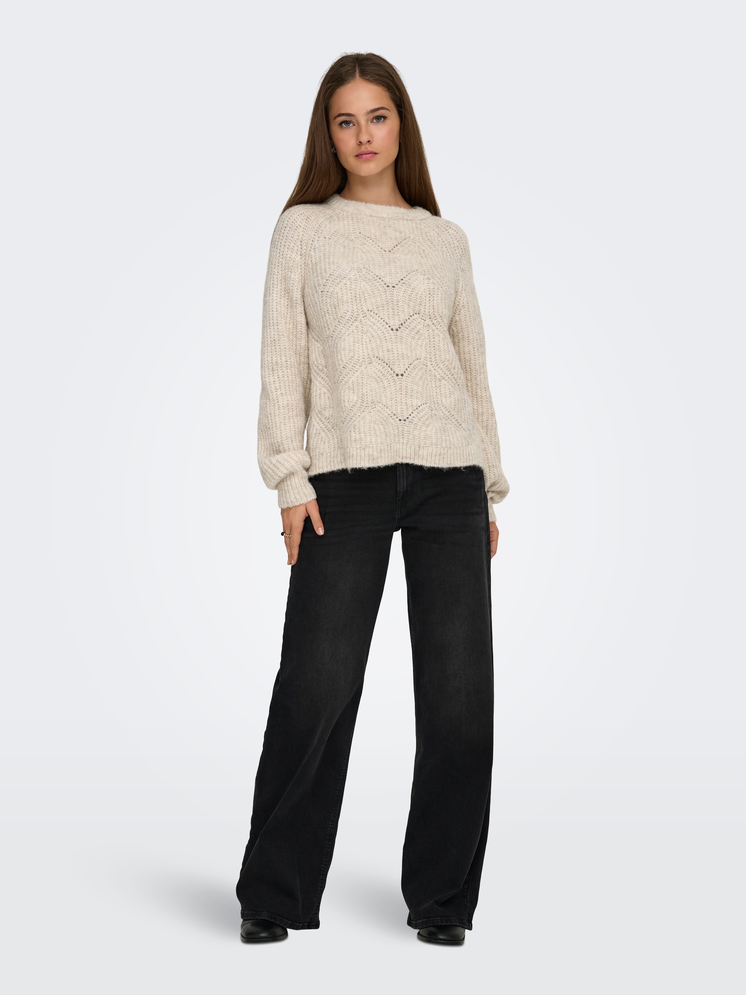 ONLY Strickpullover »ONLGILA LIFE LS STRUCTURE O-NECK BF KNT«