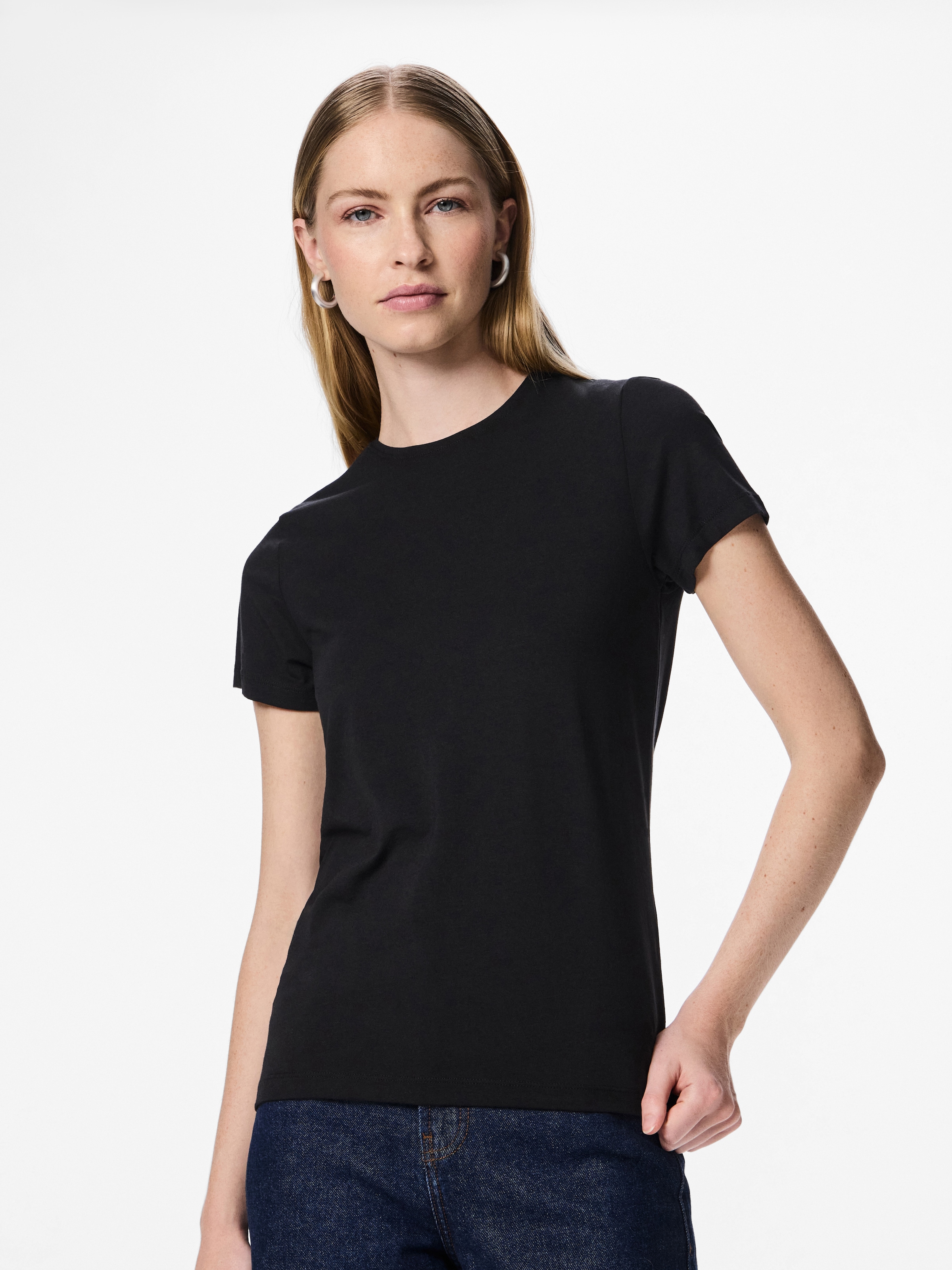 Image of pieces Kurzarmshirt "PCSIRENE TEE JRS NOOS" Baumwollmischung, slim fit