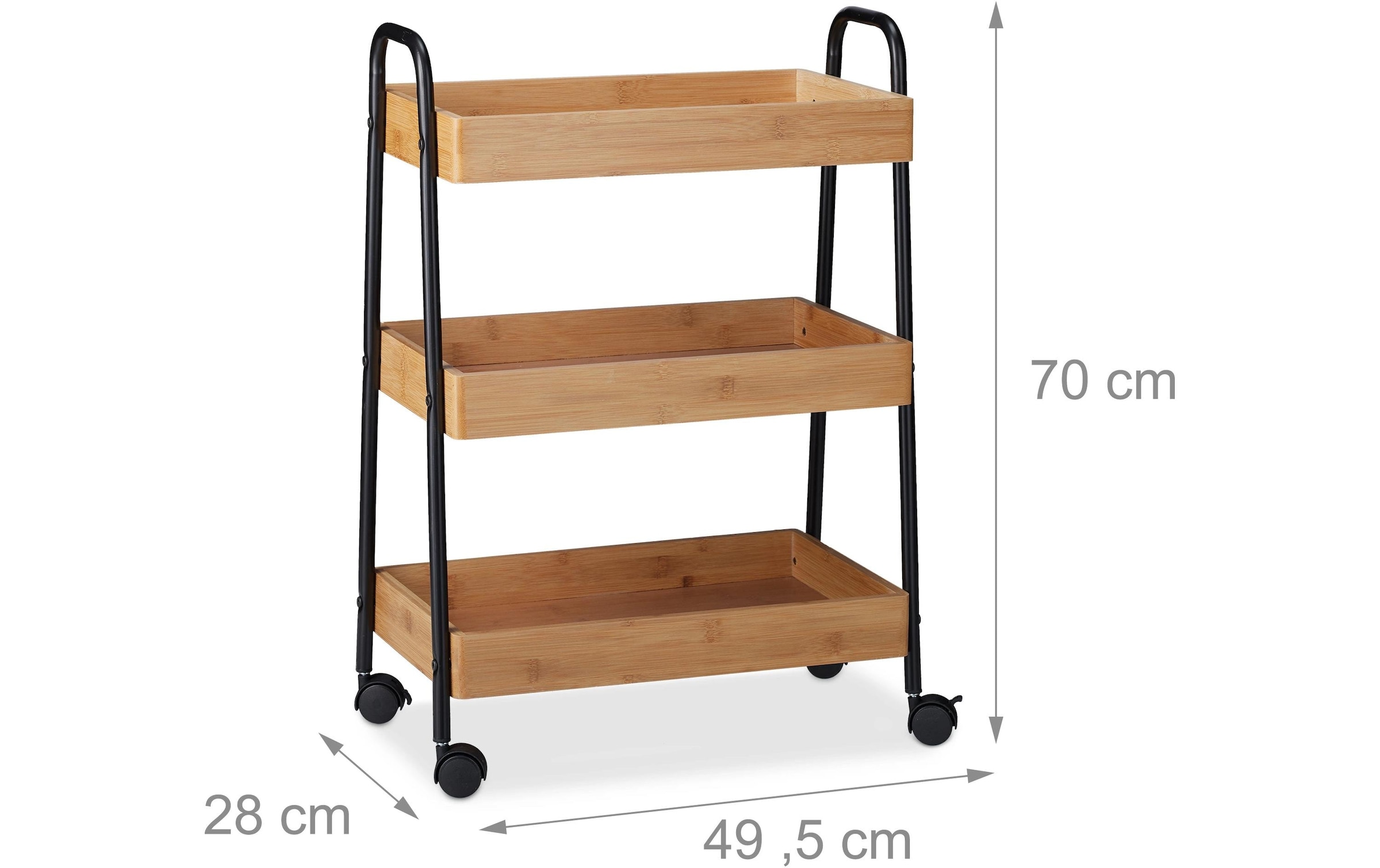 relaxdays Chariot de service »70 x 49.5 x 28 cm«