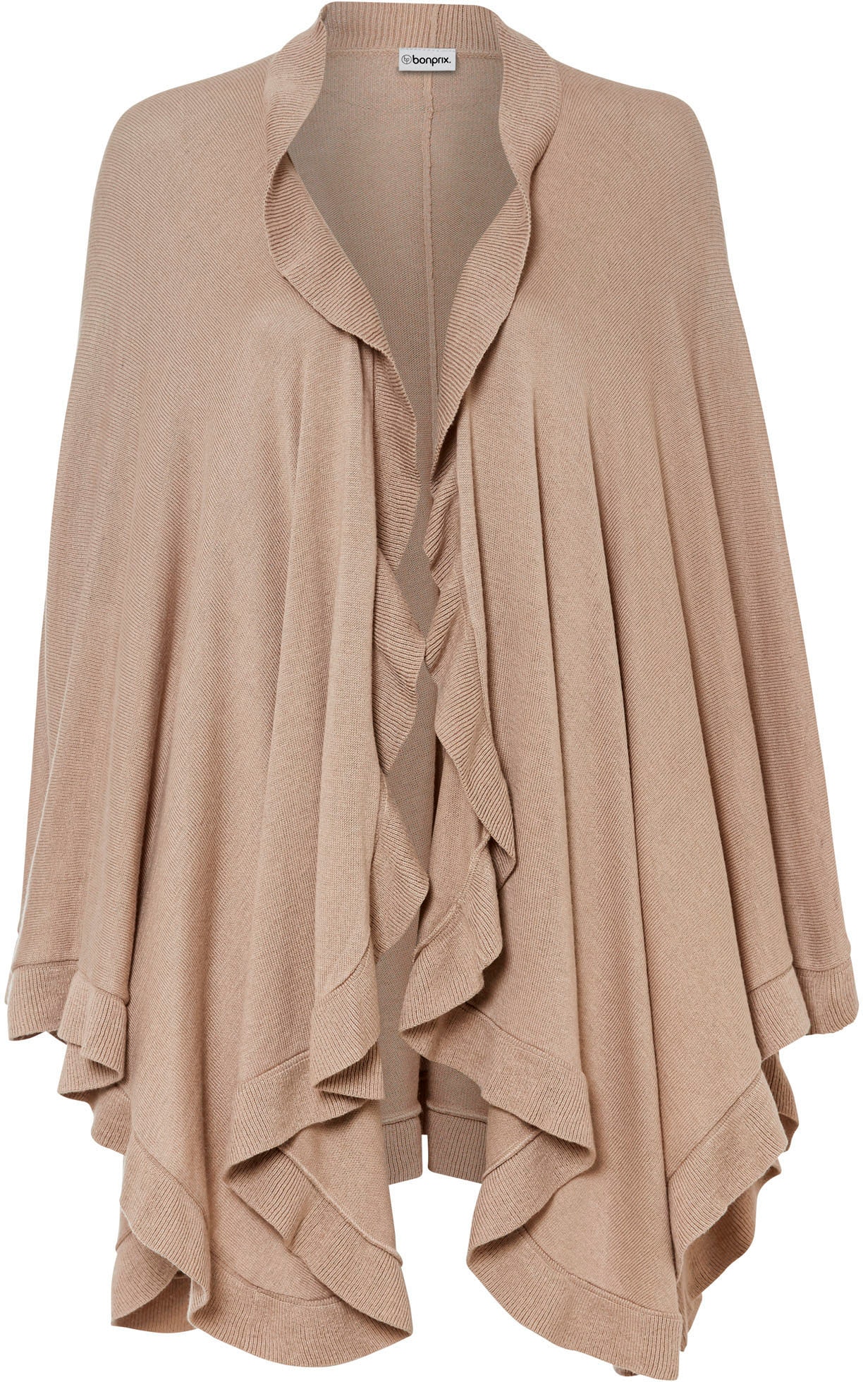 bonprix Strickponcho mit Kaschmiranteil, klassischer Stil, figurumspielende Passform