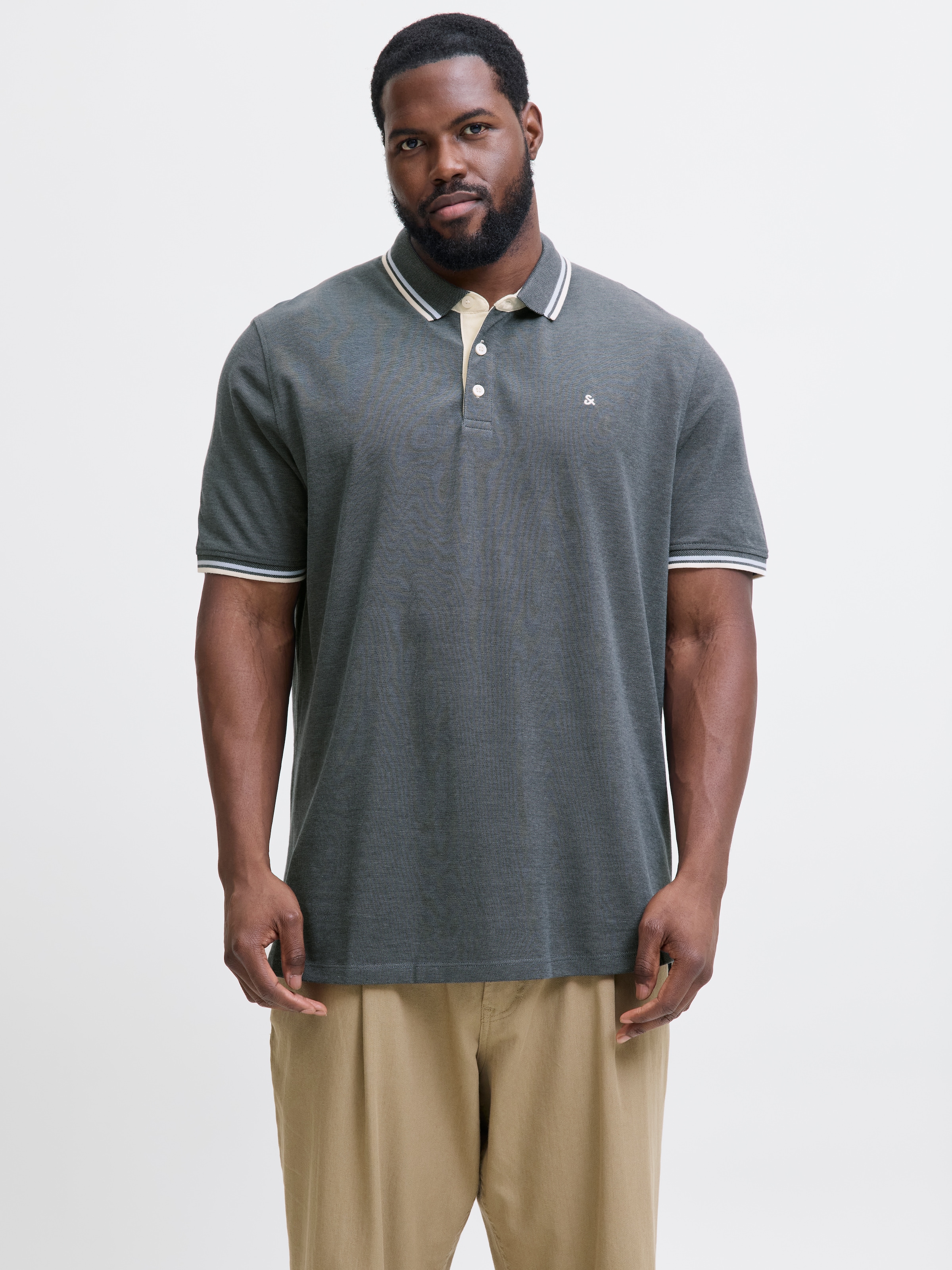 Image of Jack & Jones PlusSize Poloshirt "JJEPAULOS POLO SS NOOS PLS" Baumwolle, regular fit