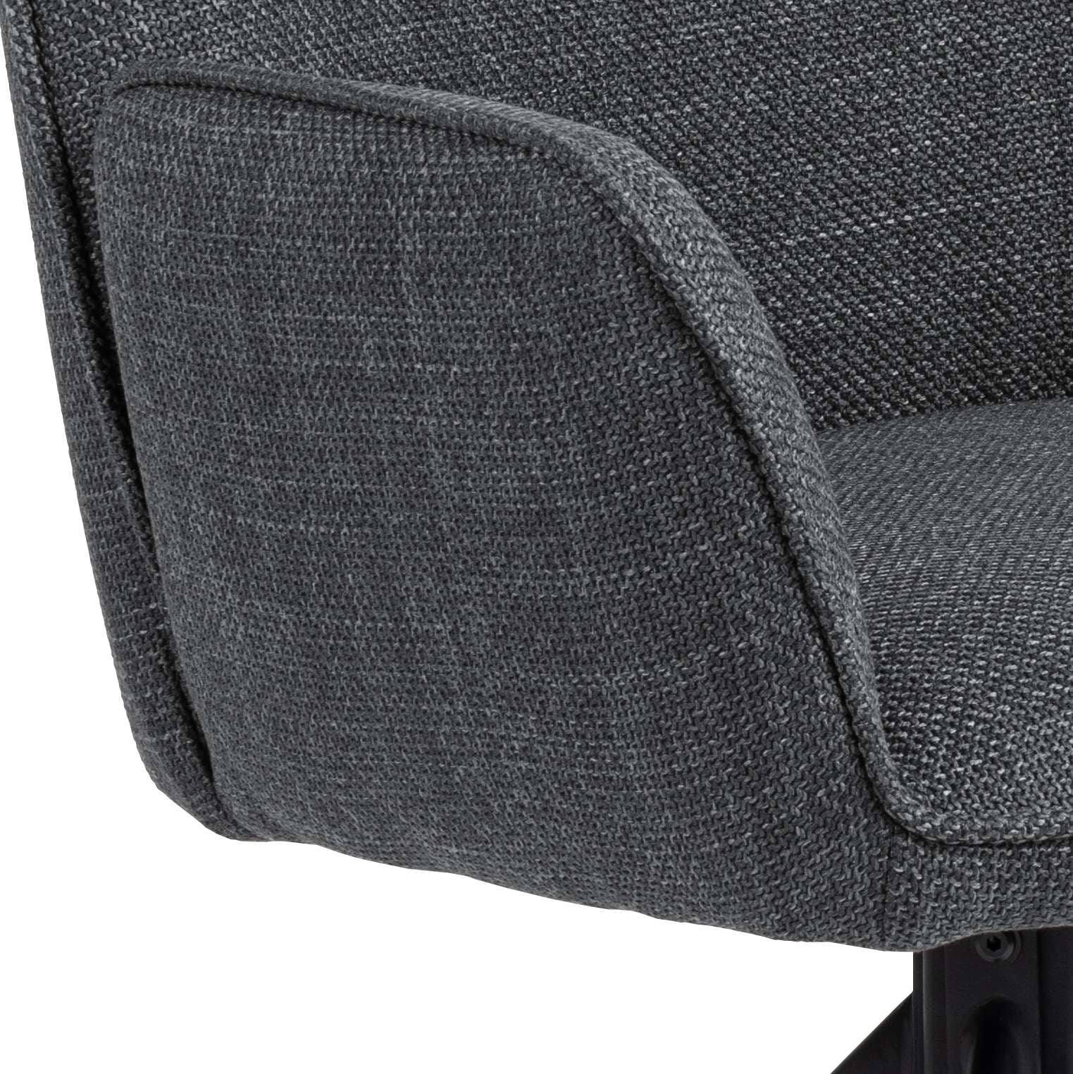ACTONA GROUP Chaise de salle à manger »Glenda 2er-Set, 360° drehbar, mit Armlehnen, in mehreren Farben« () rembourré, avec accoudoir, pieds en acier noir, pivotant, lot de 2