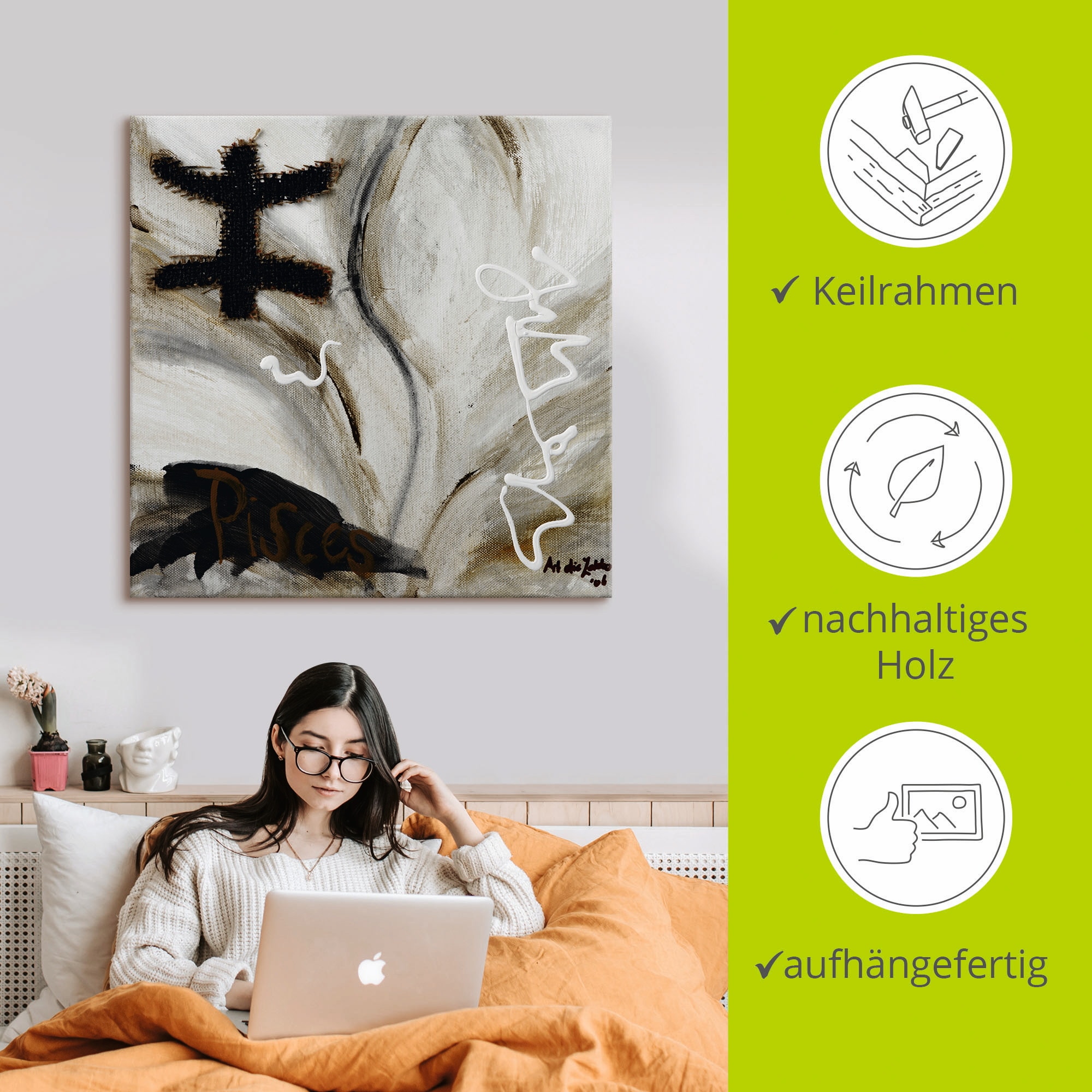 Artland Wandbild »Fische«, Sternzeichen, (1 St.), als Leinwandbild in verschied. Grössen
