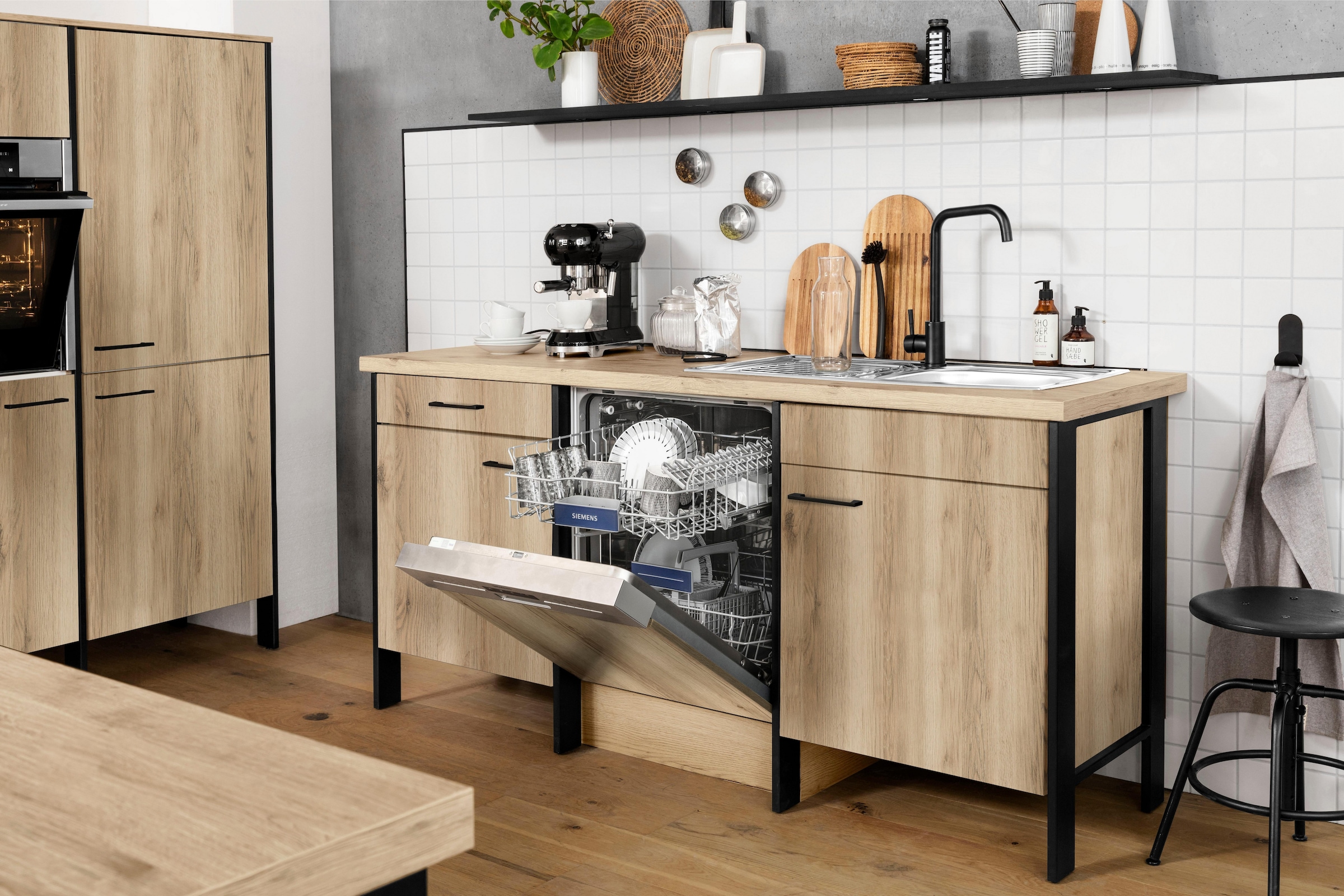 OPTIFIT Spülenschrank »Tokio«, 192 cm breit, mit Stahlgestell, mit Vollauszug