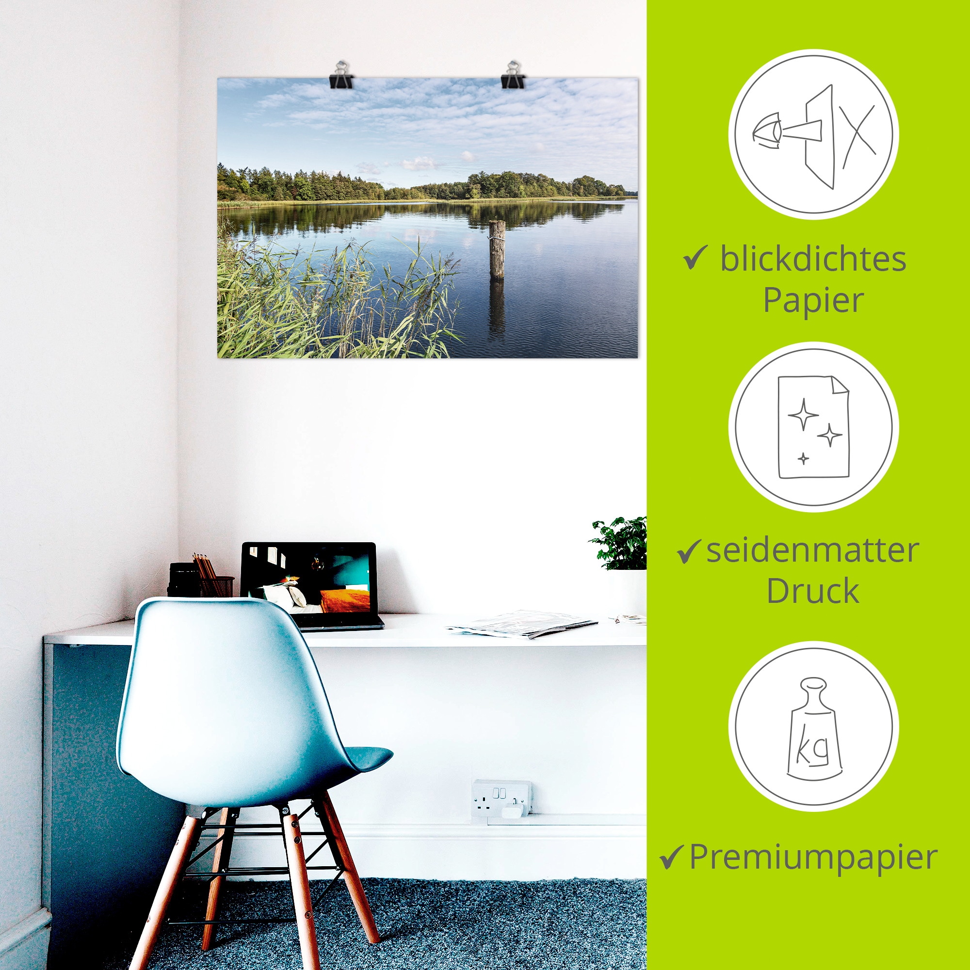 Artland Wandbild »Krakower See in der Stadt Krakau am See« Gewässer 1 Stk. tlg. als Alubild, Leinwandbild, Poster, Wandaufkleber in verschied. Grössen