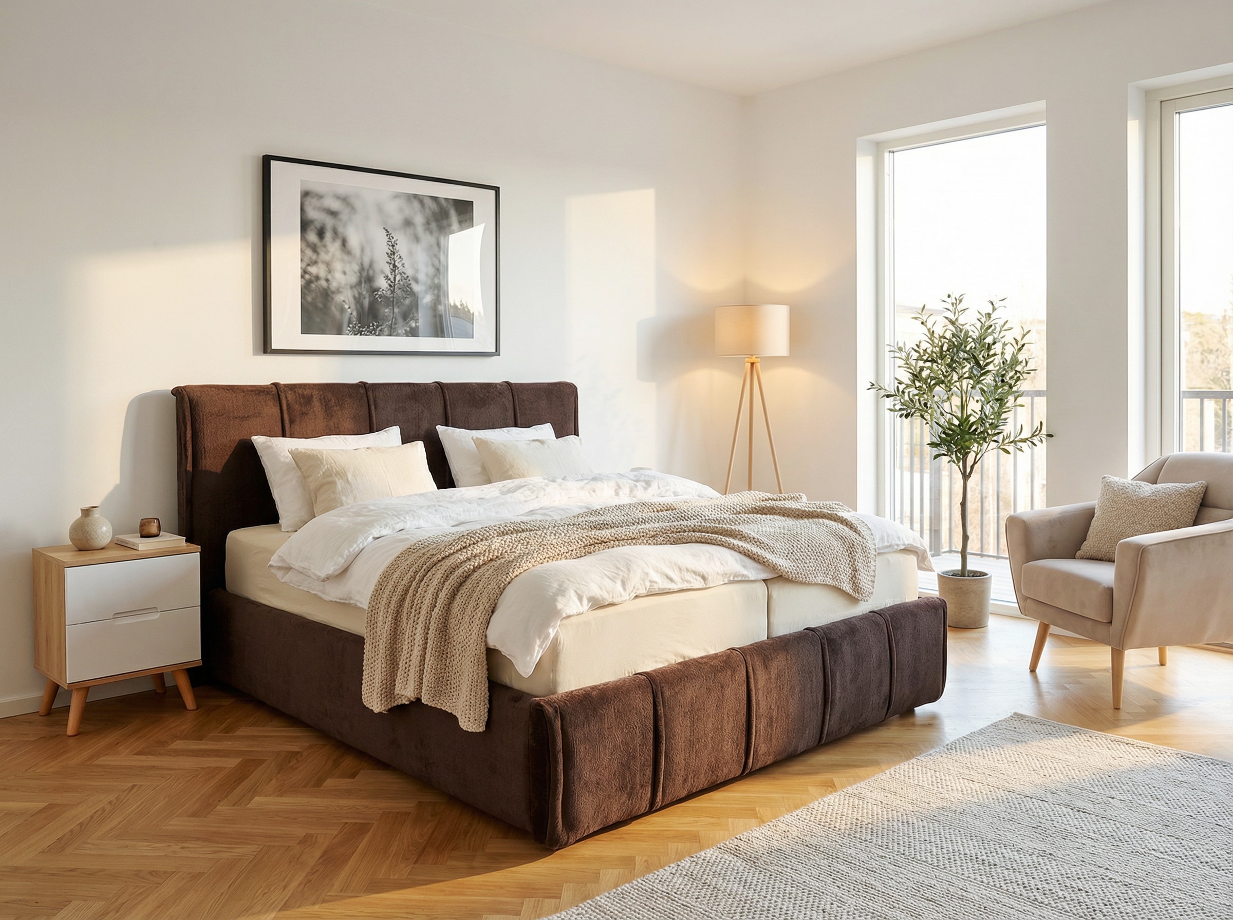 GOODproduct Polsterbett »EVELLINA in der Grösse 180x200 cm, mit flauschigem Stoff bezogen« wahlweise mit Lattenrost und King-Matratze (28cm)