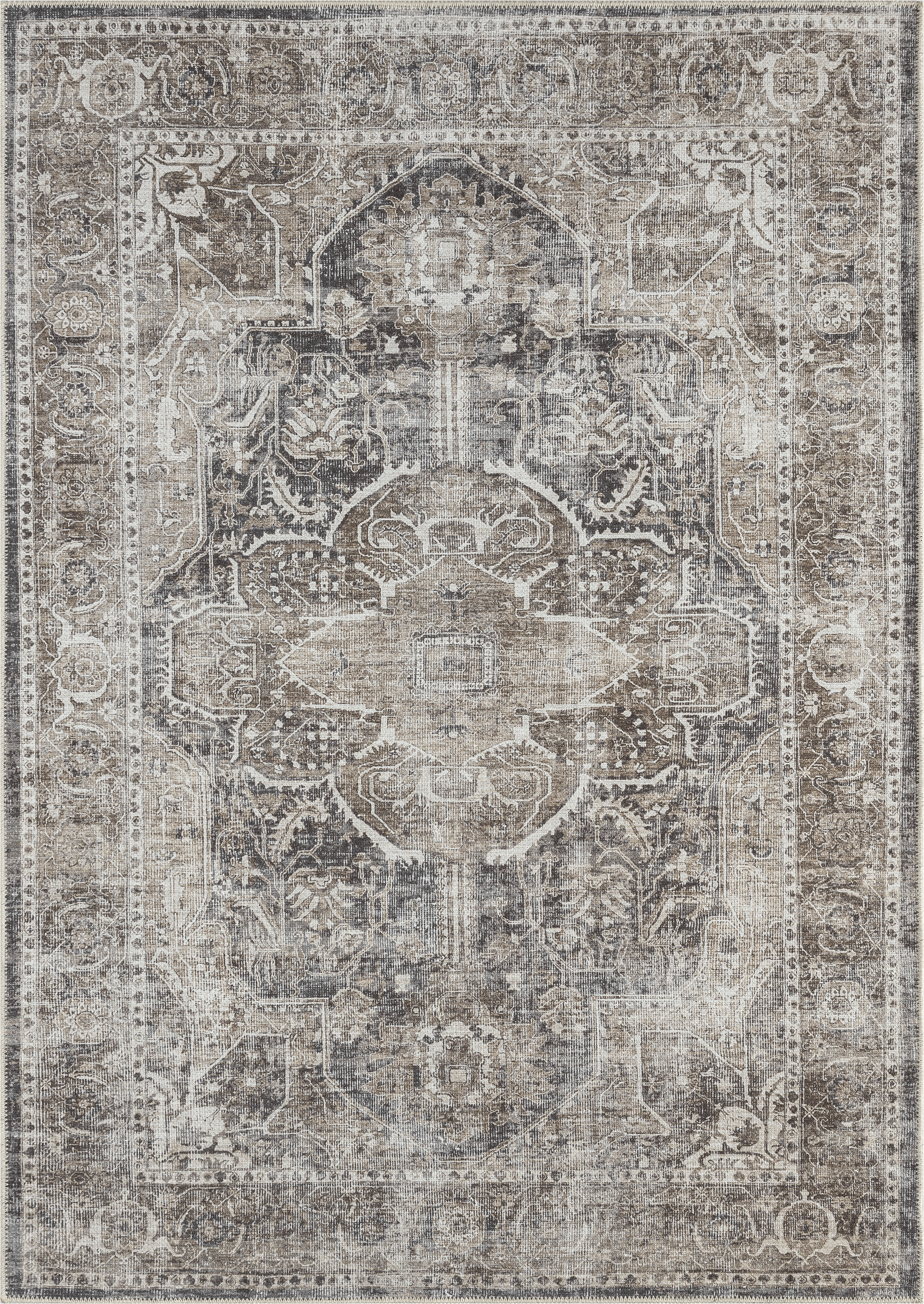 the carpet Teppich »Zen«, rechteckig, 1 mm Höhe, Vintage Wohnzimmer Teppich flachgewebe waschbar