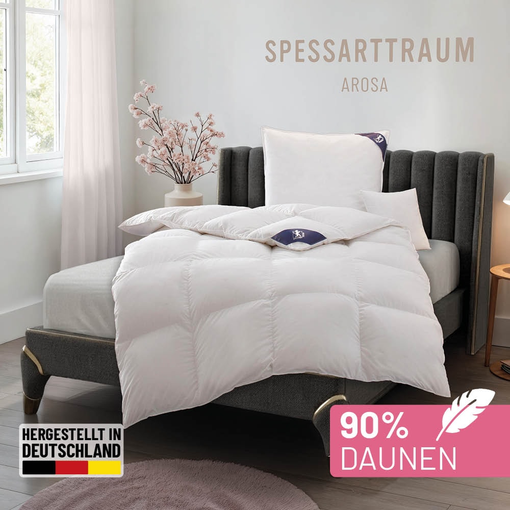 Image of SPESSARTTRAUM Daunenbettdecke "Arosa Bettdecke min 135x200 cm & weitere Grössen" warm Füllung 90% Daunen & 10% Federn 1 Stk. tlg. Bettdecke Winter, Sommer, Made in Germany