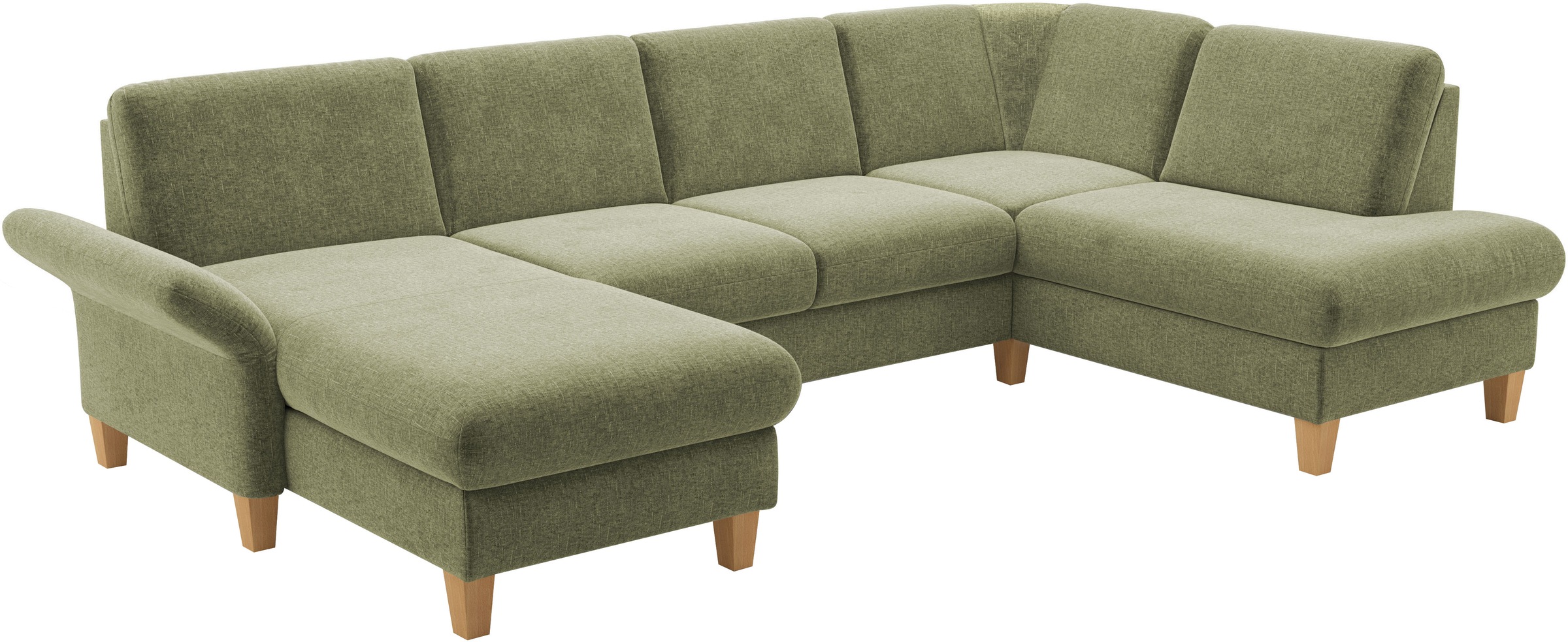 Home affaire Wohnlandschaft »Rochelle, U-Form«, optional mit Armteilverstellung, mit Bettfunktion & Bettkasten