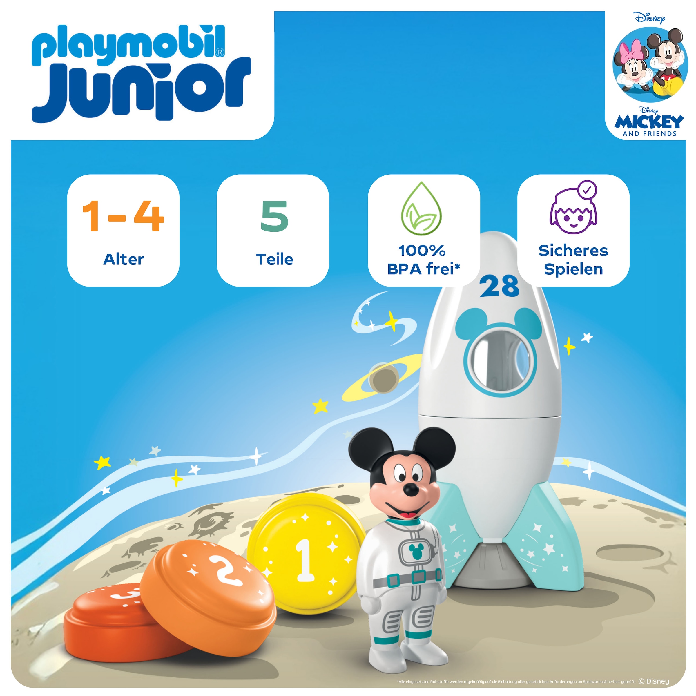 Playmobil® Konstruktions-Spielset »Micky Maus' Raketen- & Weltraum-Abenteuer (71771), JUNIOR & Disney« Made in Europe