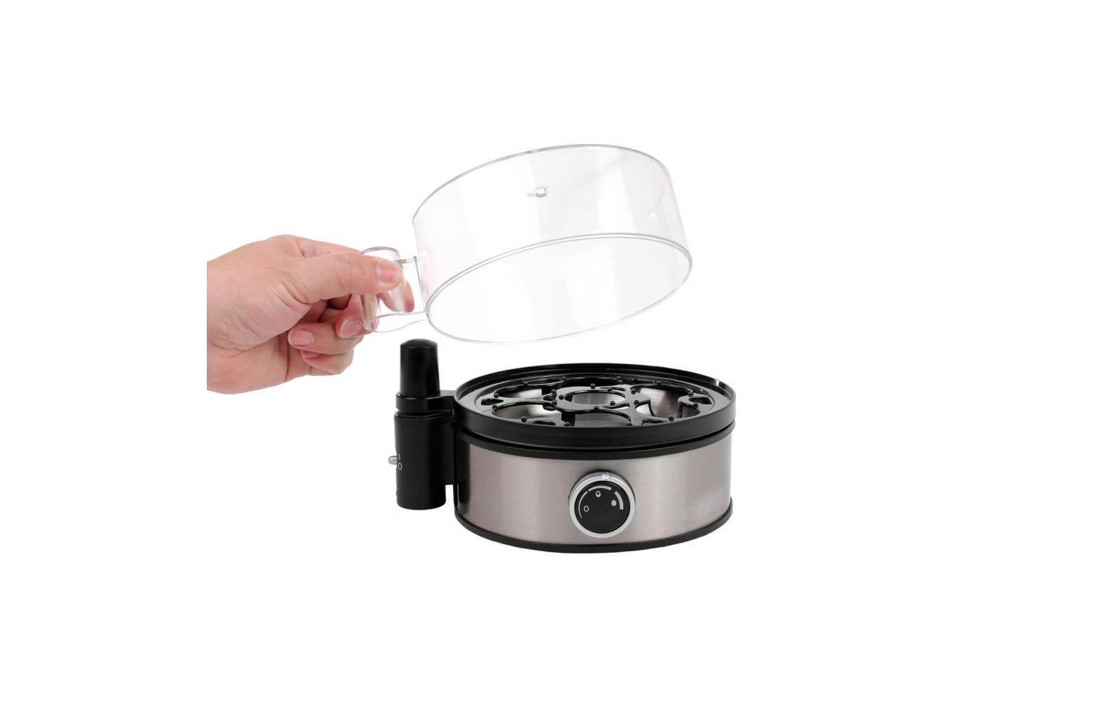 Rommelsbacher Eierkocher »20.ER 400 7 Eier, Silberfarben, Schwarz«, 400 W, Lieferung mit passendem CH-Fixadapter