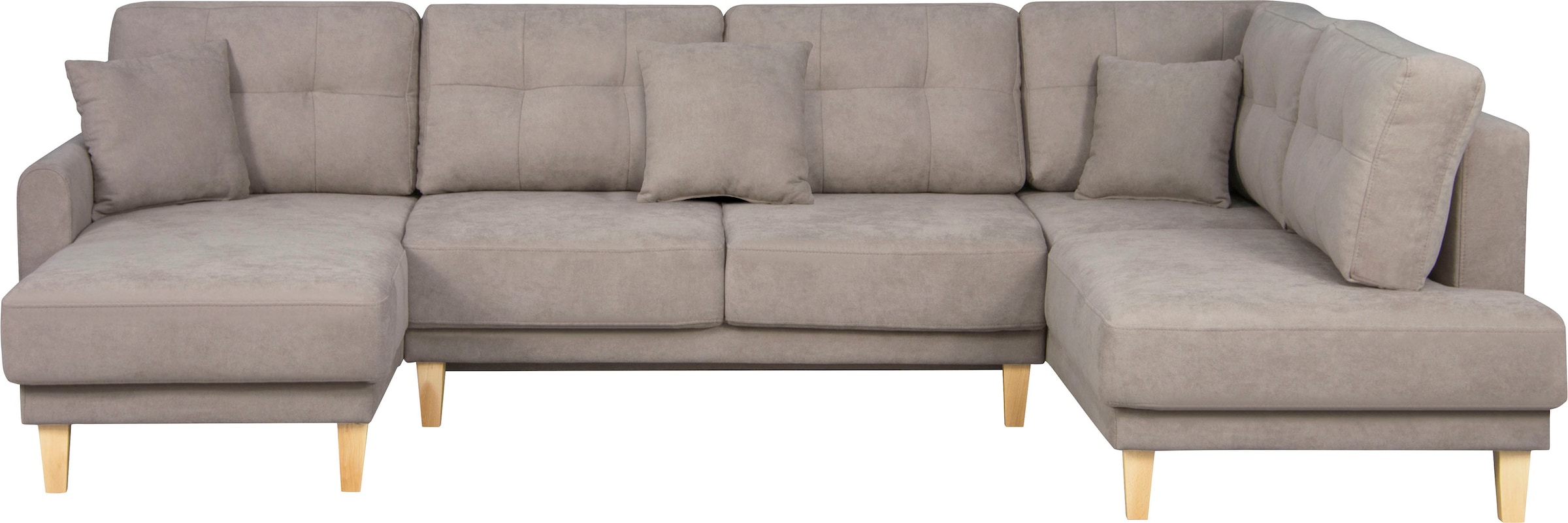 Home affaire Paysage de salon »TRIPLO U-Form wahlweise mit Schlaffunktion, B/T/H: 310/192/90 cm« Schlafsofa, auch mit Bettkasten, Steppung im Rückenkissen