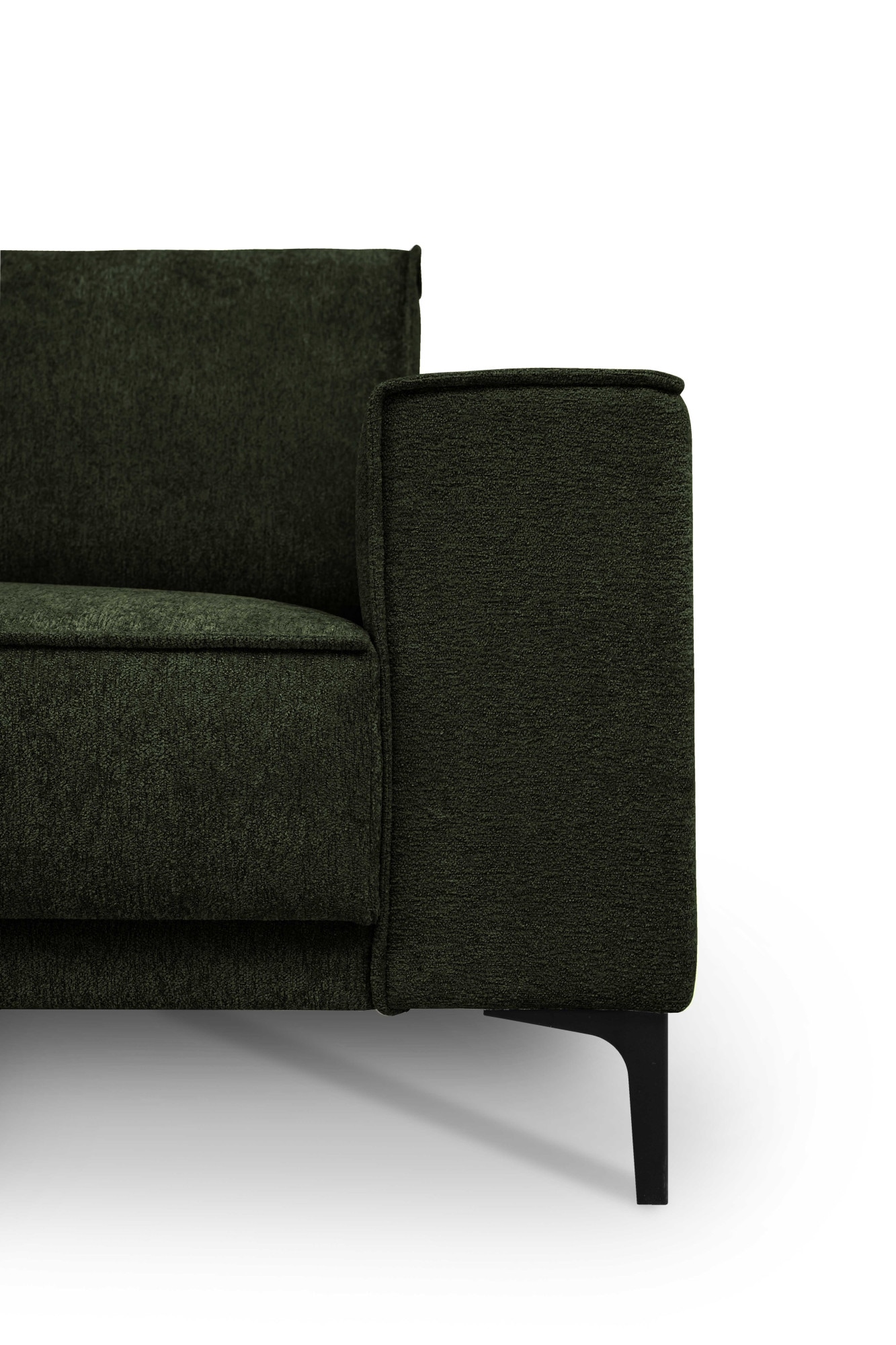 Places of Style Ecksofa »Polsterecke Oland, Struktur, Flachgewebe, Luxus-Microfaser, Boucle«, L-Form, 289 cm, Wellenunterfederung, Skandi-Design, Metallfüsse