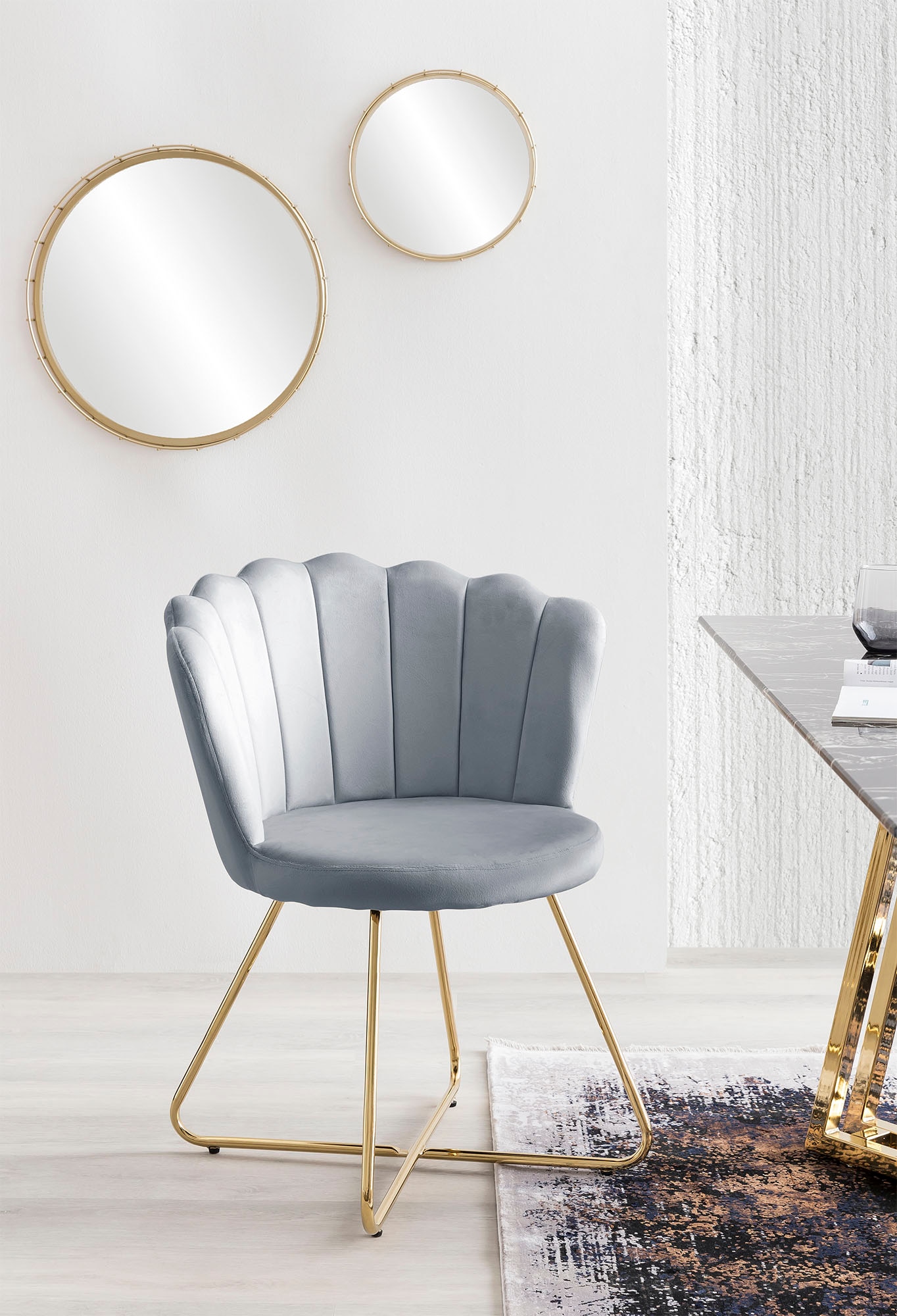 Image of SalesFever Polsterstuhl "Komfortabler Stuhl im eleganten Design" (Set) 2 Stk.Muschel-Design