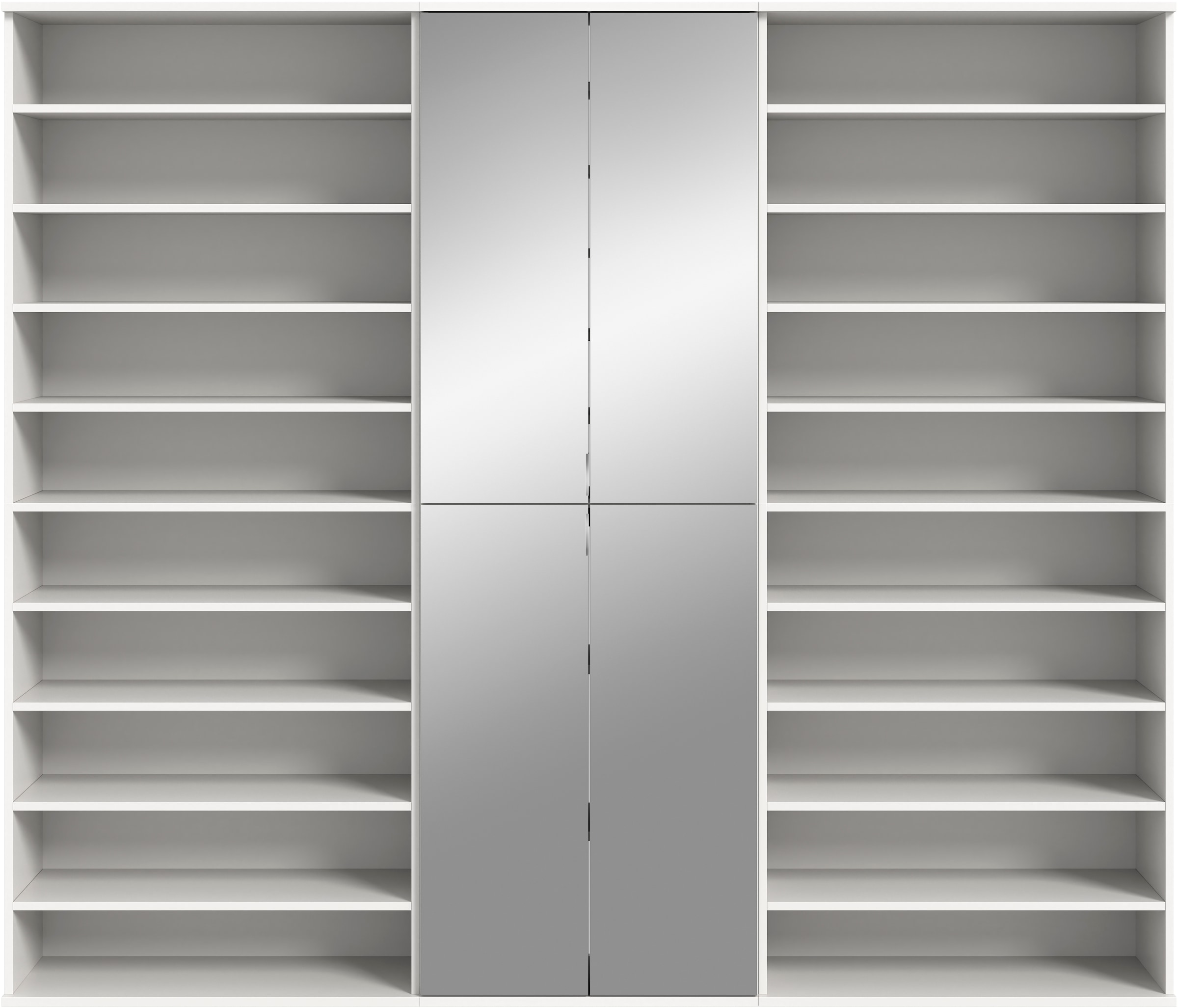 INOSIGN Garderoben-Set »Trondheim, Garderobenset 3-tlg. Breite 222 cm,«, (3 St.), hochglanz, best. aus: Spiegelschrank, 2x Schuhregal, Flur