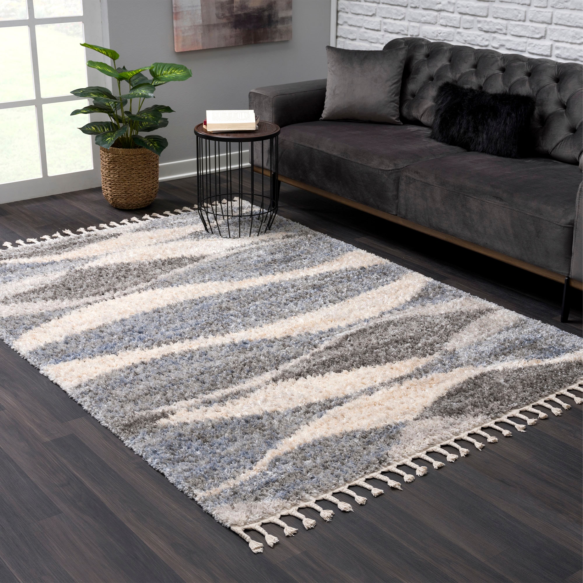 Image of Sanat Hochflor-Teppich "Versay 1505" rechteckig 45 mm Höhe Wohnzimmer, Langflor, Shaggy Teppich